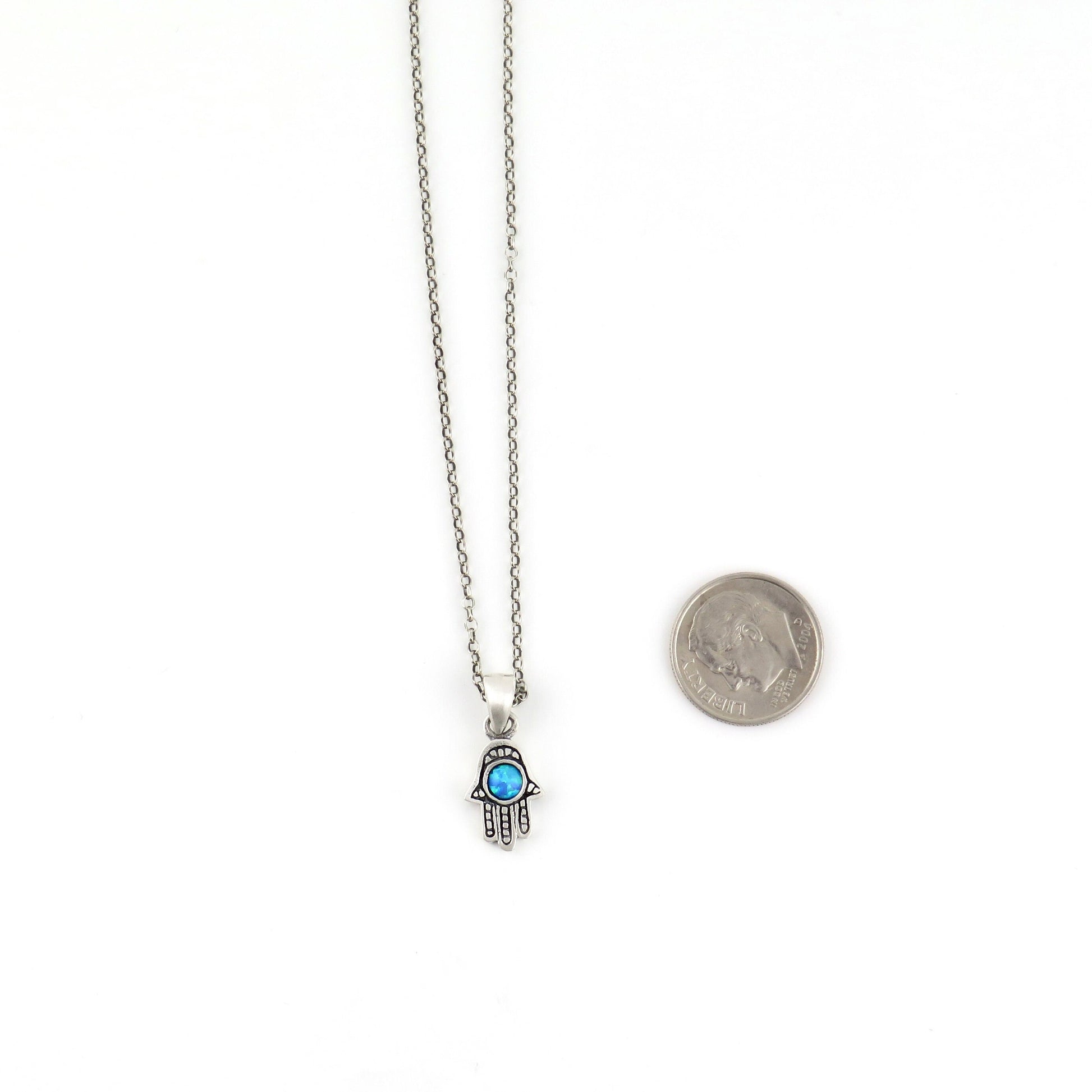 Mini Hamsa Opal Circle