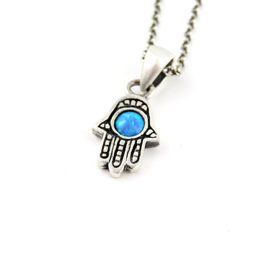 Mini Hamsa Opal Circle