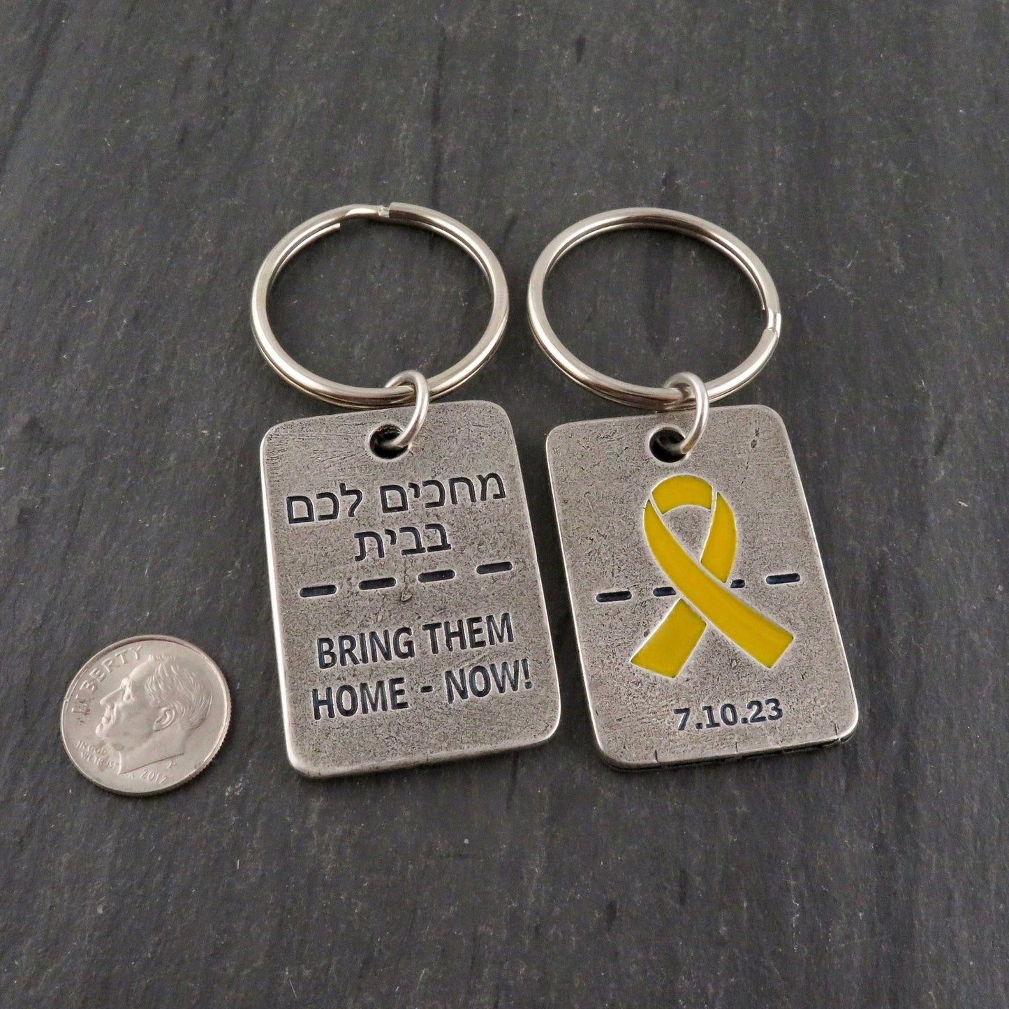 Bring Them Home Dog Tag Keyring | Israel Hostages Keychain | October 7 Keyring | Support Israel Gift | Israel Dog Tag Pendant | Love Israel