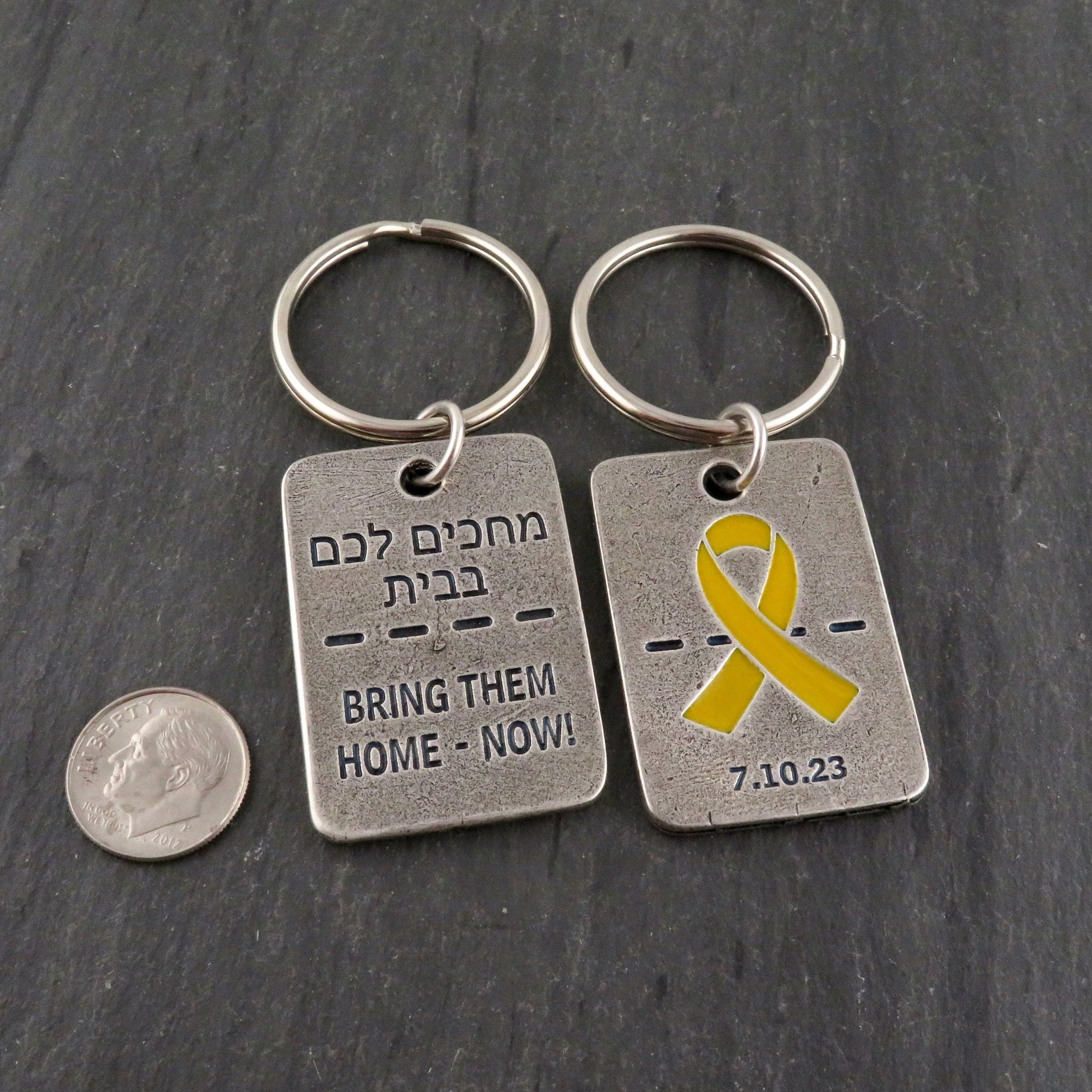 Bring Them Home Dog Tag Keyring | Israel Hostages Keychain | October 7 Keyring | Support Israel Gift | Israel Dog Tag Pendant | Love Israel