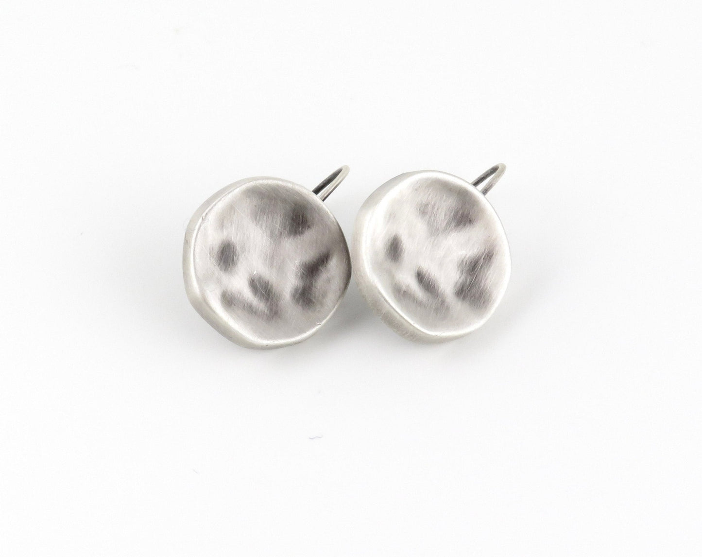 Hammered Silver Earrings | Silver Disc Earrings | Everyday Silver Earrings | Hammered Round Silver Earrings | Simple Silver Earrings