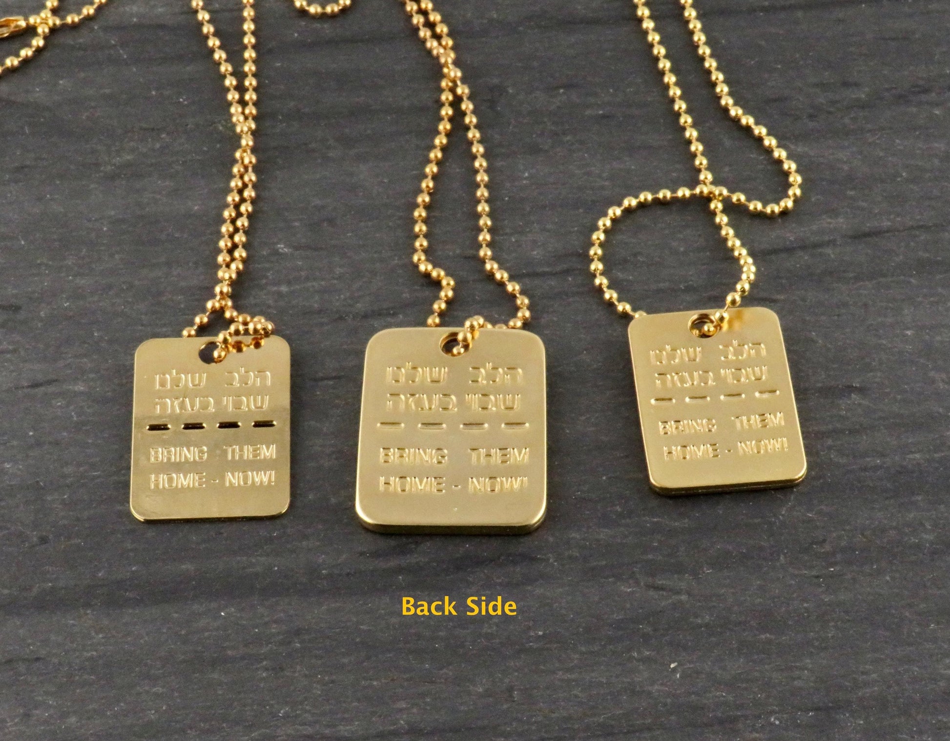 Gold Bring Them Home Dog Tag Necklace