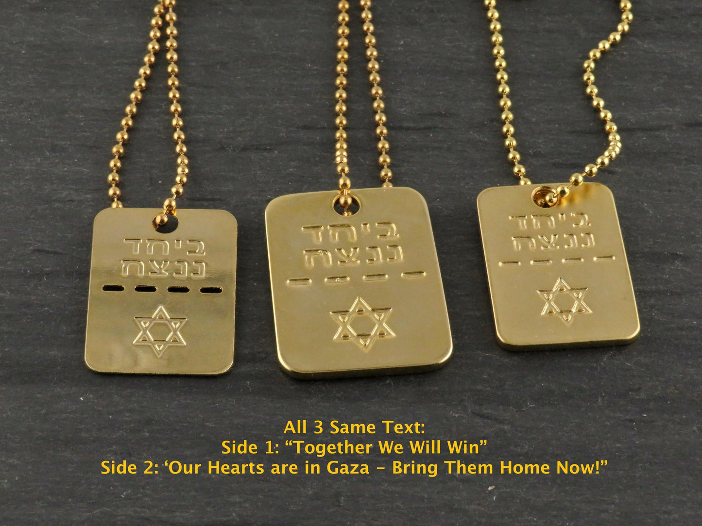 Gold Bring Them Home Dog Tag Necklace