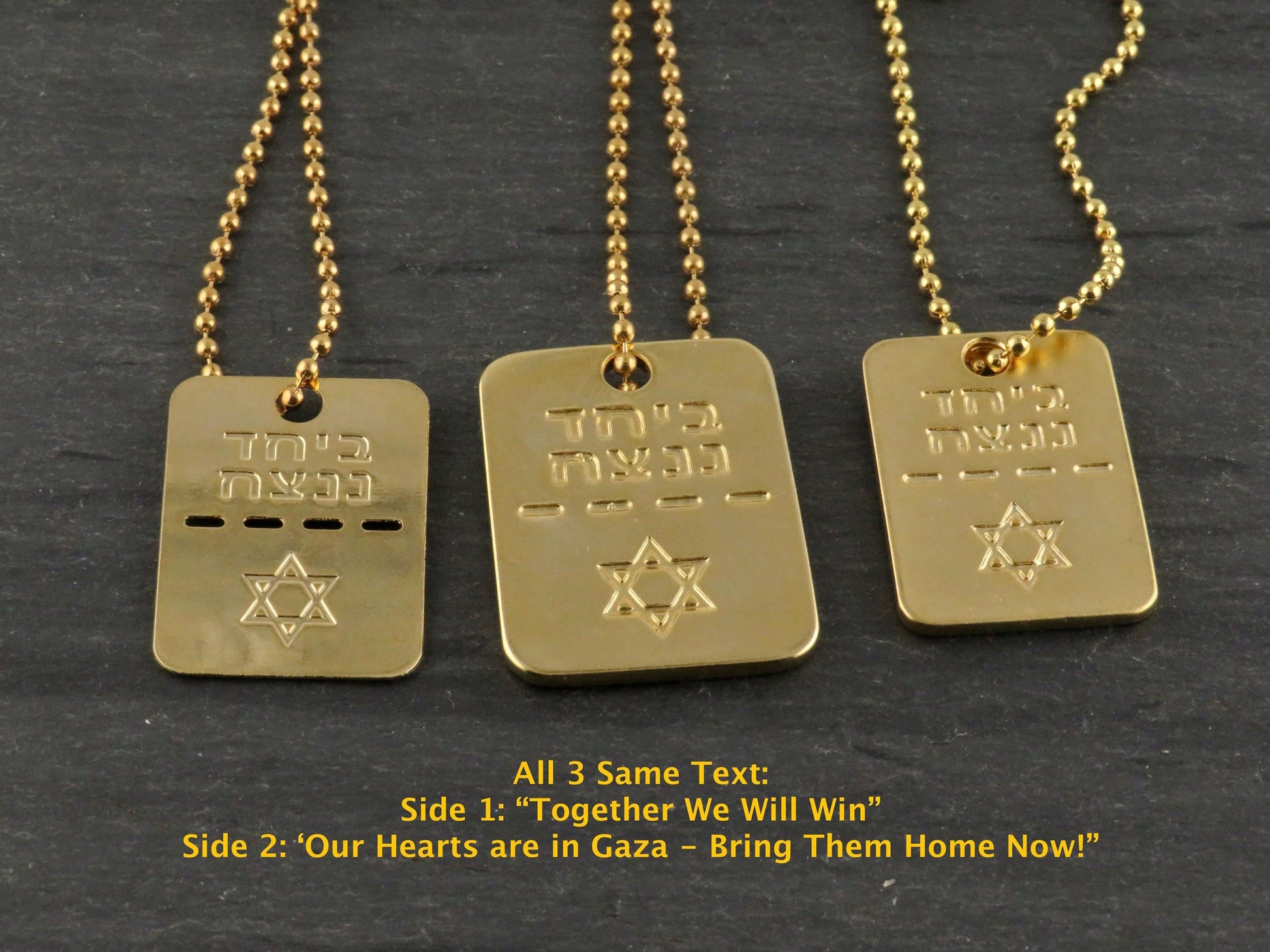 Gold Bring Them Home Dog Tag Necklace