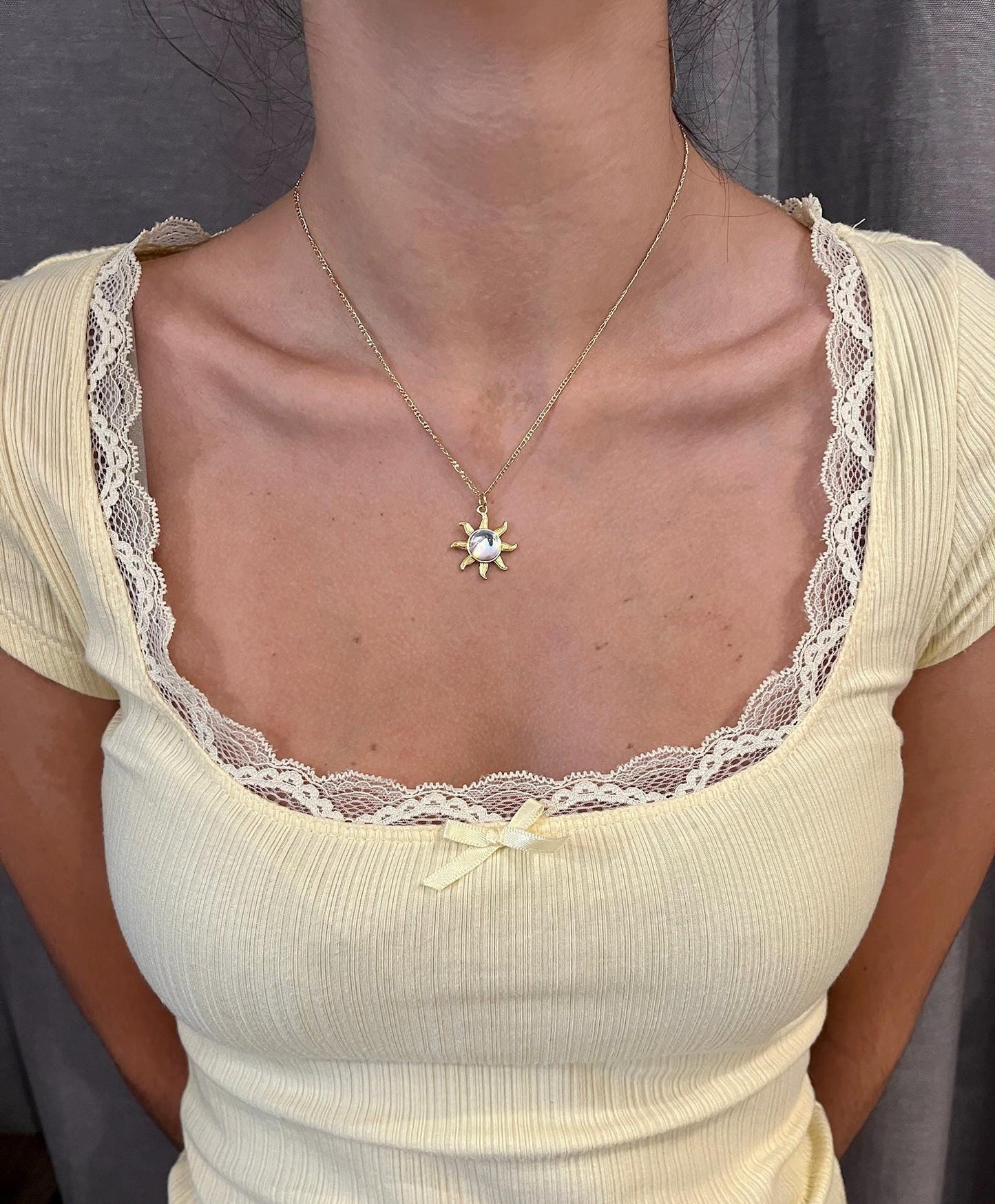 Starburst Opal Necklace | Gold Opal Pendant | Gold Geo Opal Necklace | Opal CZ Charm Necklace | White Opal Star Necklace | Opal Star