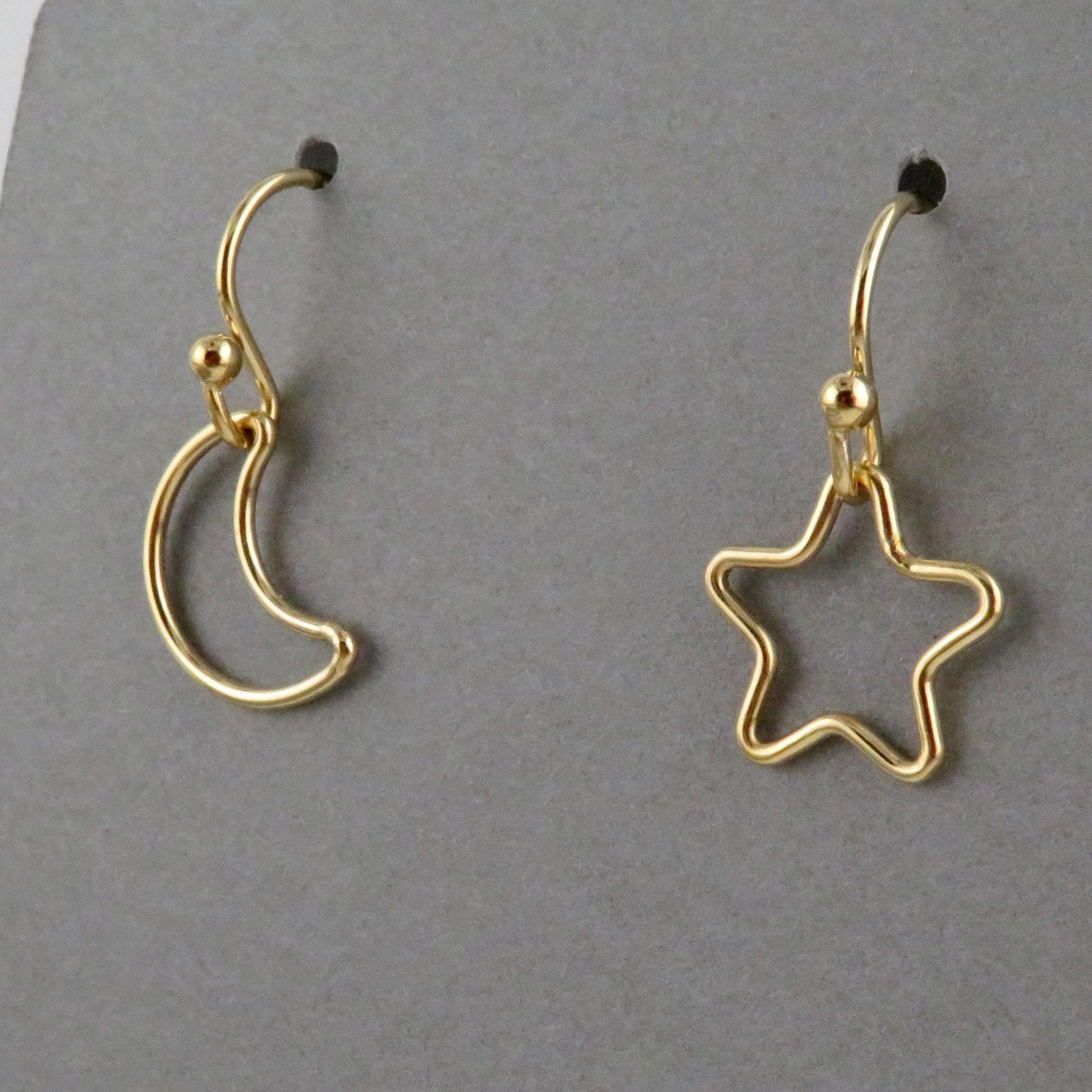 Celestial Earrings | Gold Star Moon Earrings | Mismatched Earrings | Gold Celestial Earrings | Gold Filled Moon Star Earrings | Gold Earring