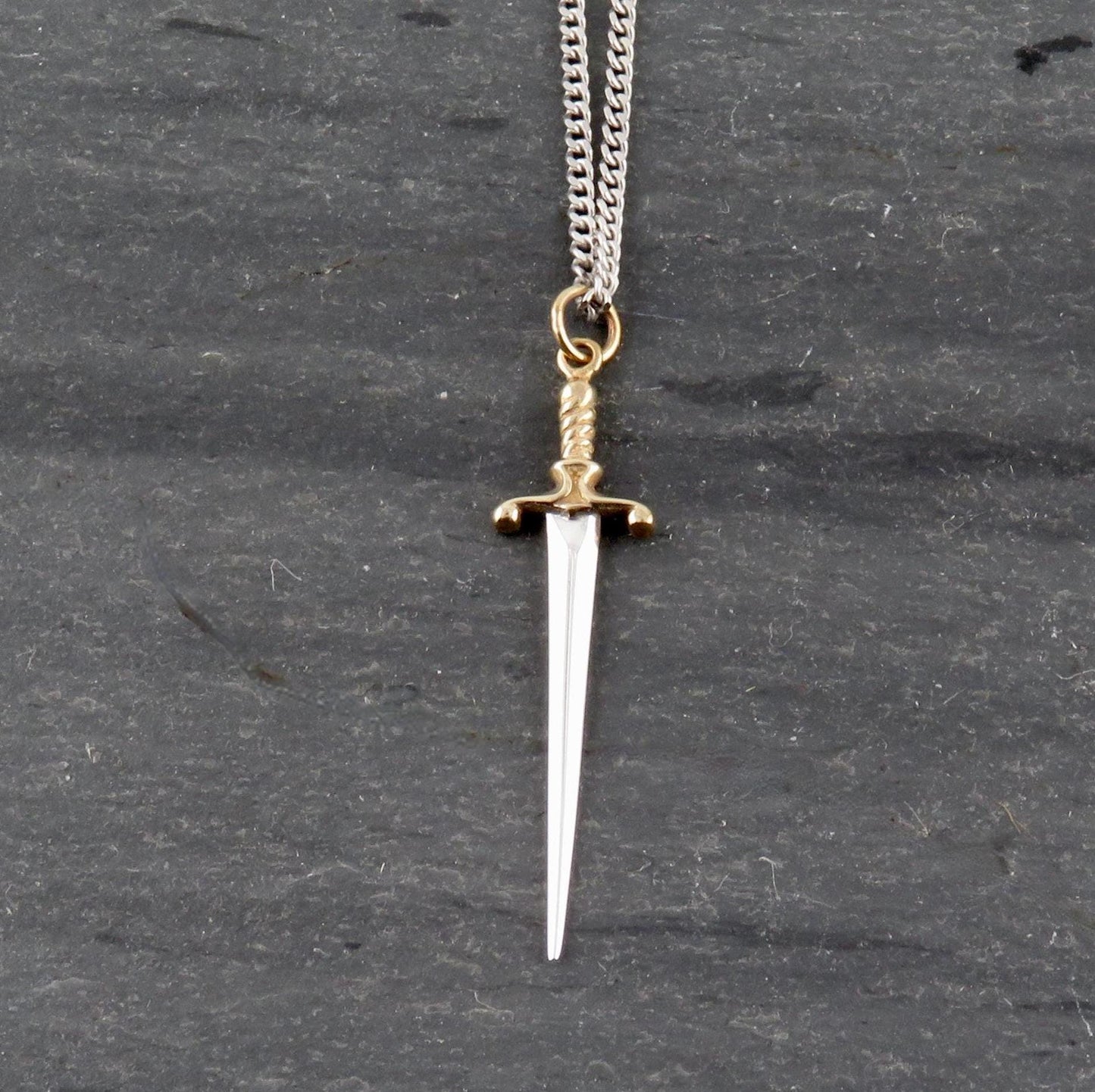 Mixed Metal Dagger Necklace LG