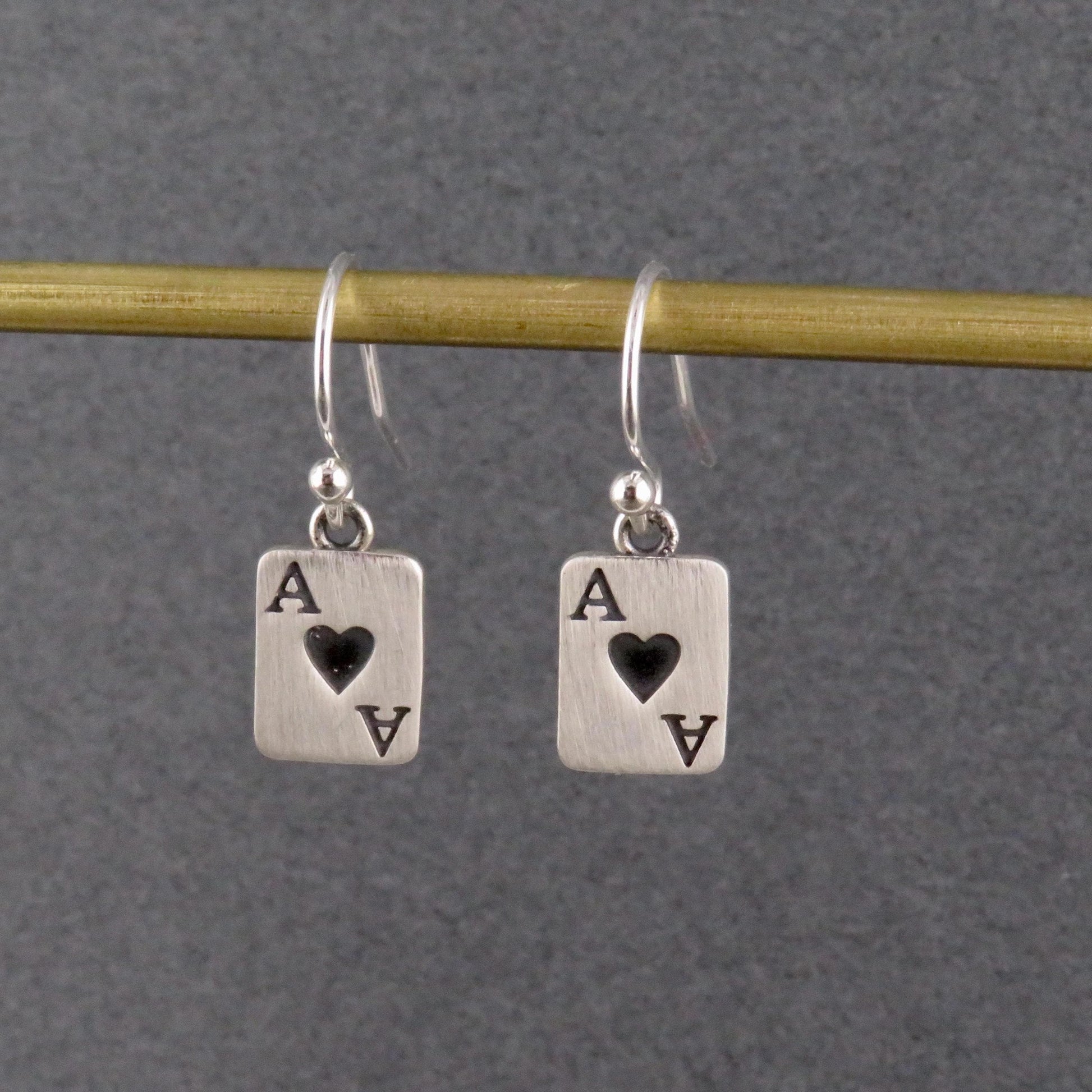 Ace of Hearts Earrings | Sterling Ace Card Earrings | Silver Ace of Hearts Earrings | Lucky Ace Earrings | Sterling Ace of Hearts Earrings