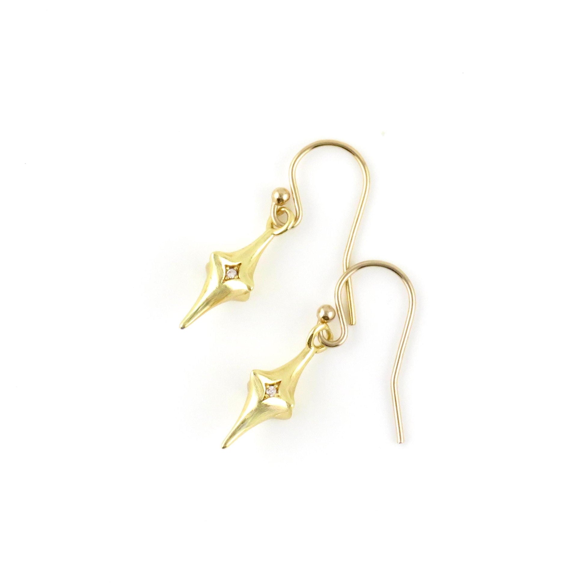 Gold Star Earrings | Gold CZ Star Earrings | North Star Earrings | Sparkly Star Earrings | Gold Star Guidance Earrings | Starburst Earrings