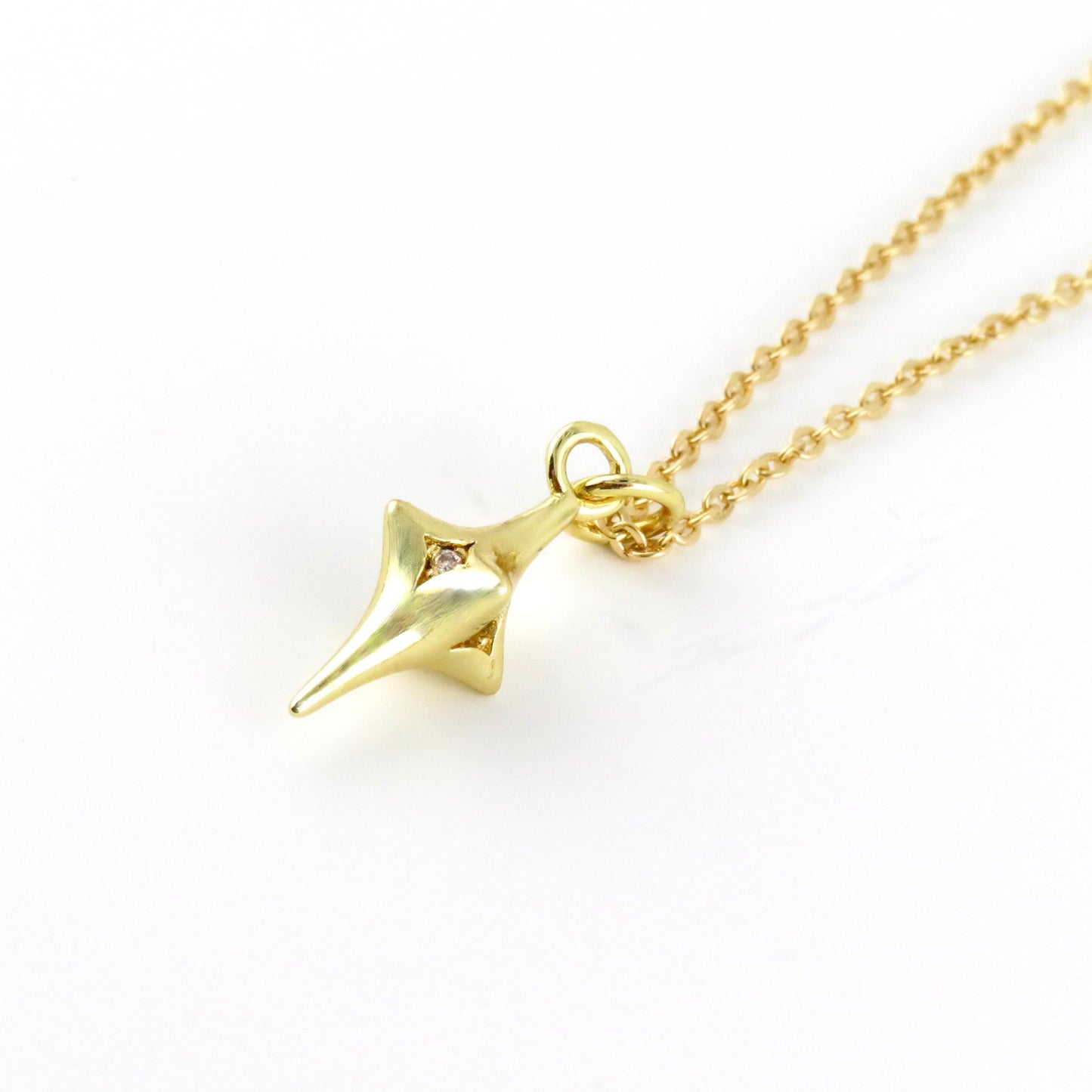 Gold North Star Necklace | Gold Star Necklace | North Star Pendant | Sparkly Star Necklace | Gold Star Guidance Necklace | Starburst Earring