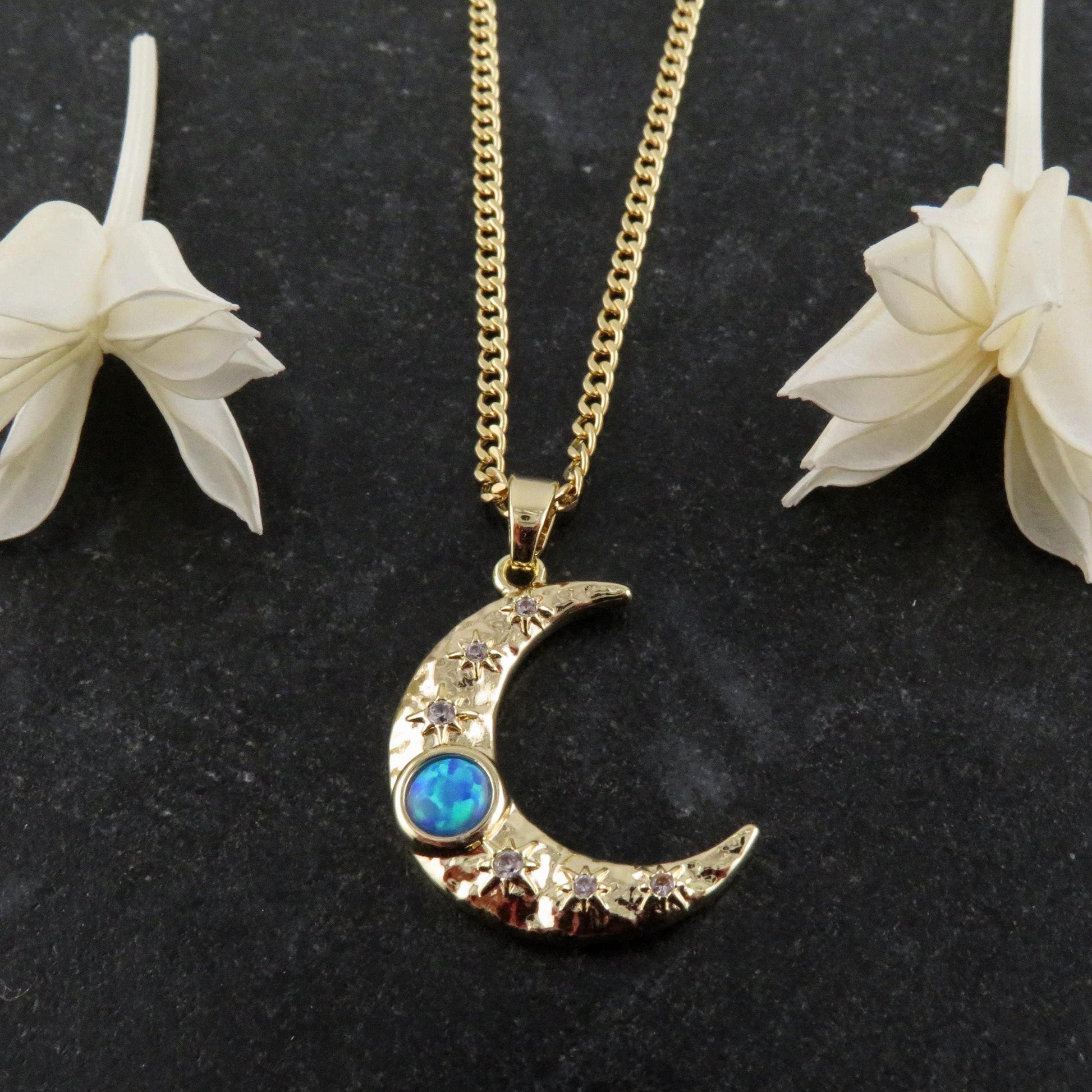 Opal Moon Necklace