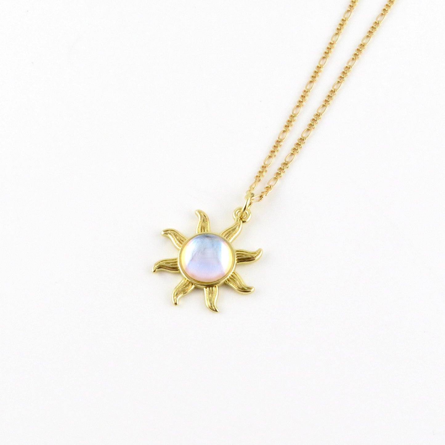 Starburst Opal Necklace | Gold Opal Pendant | Gold Geo Opal Necklace | Opal CZ Charm Necklace | White Opal Star Necklace | Opal Star