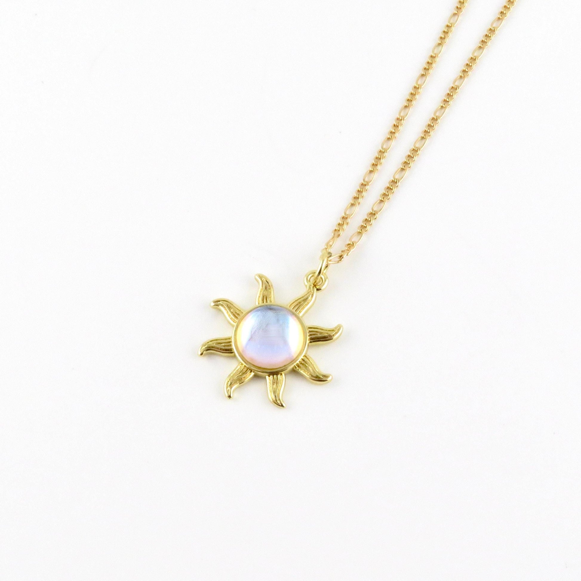 Starburst Opal Necklace | Gold Opal Pendant | Gold Geo Opal Necklace | Opal CZ Charm Necklace | White Opal Star Necklace | Opal Star