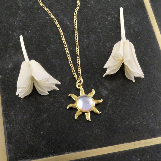 Starburst Opal Necklace | Gold Opal Pendant | Gold Geo Opal Necklace | Opal CZ Charm Necklace | White Opal Star Necklace | Opal Star