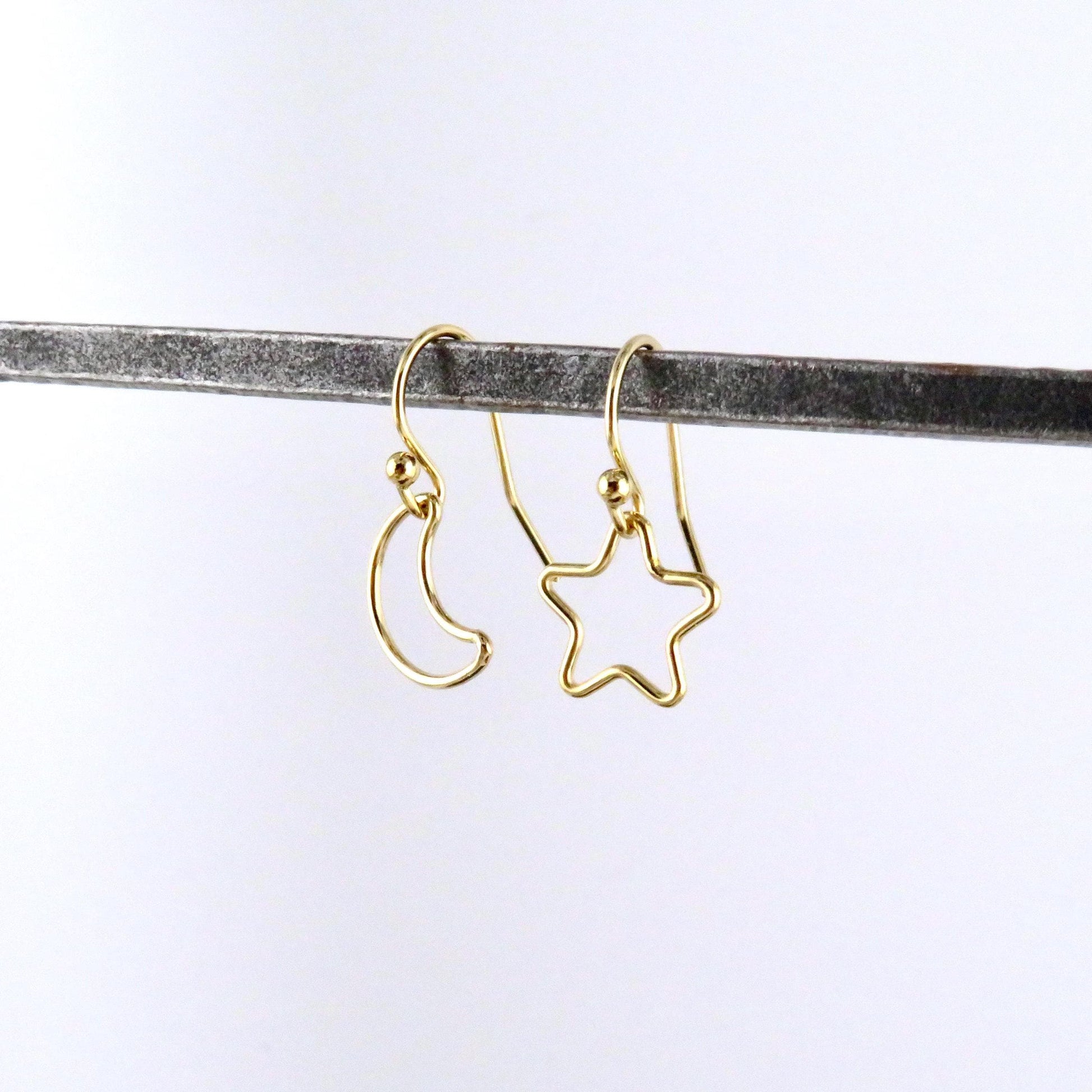 Celestial Earrings | Gold Star Moon Earrings | Mismatched Earrings | Gold Celestial Earrings | Gold Filled Moon Star Earrings | Gold Earring