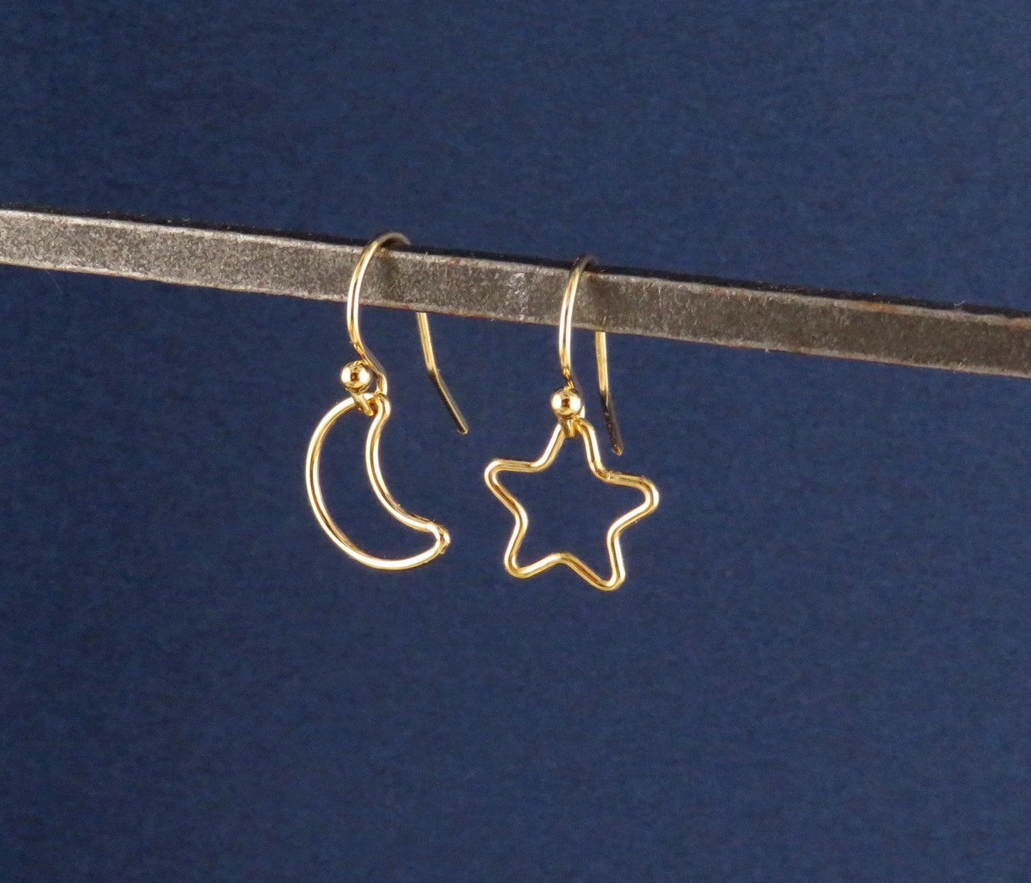 Celestial Earrings | Gold Star Moon Earrings | Mismatched Earrings | Gold Celestial Earrings | Gold Filled Moon Star Earrings | Gold Earring