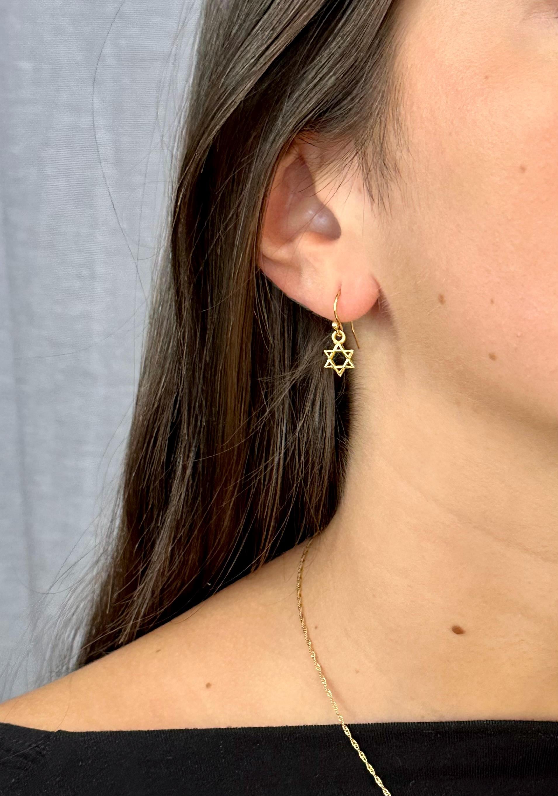 Star of David Earrings | Small Gold Star Earrings | Gold Magen David Earrings | Judaic Earrings | Gold Jewish Star Earrings | Gold Judaica