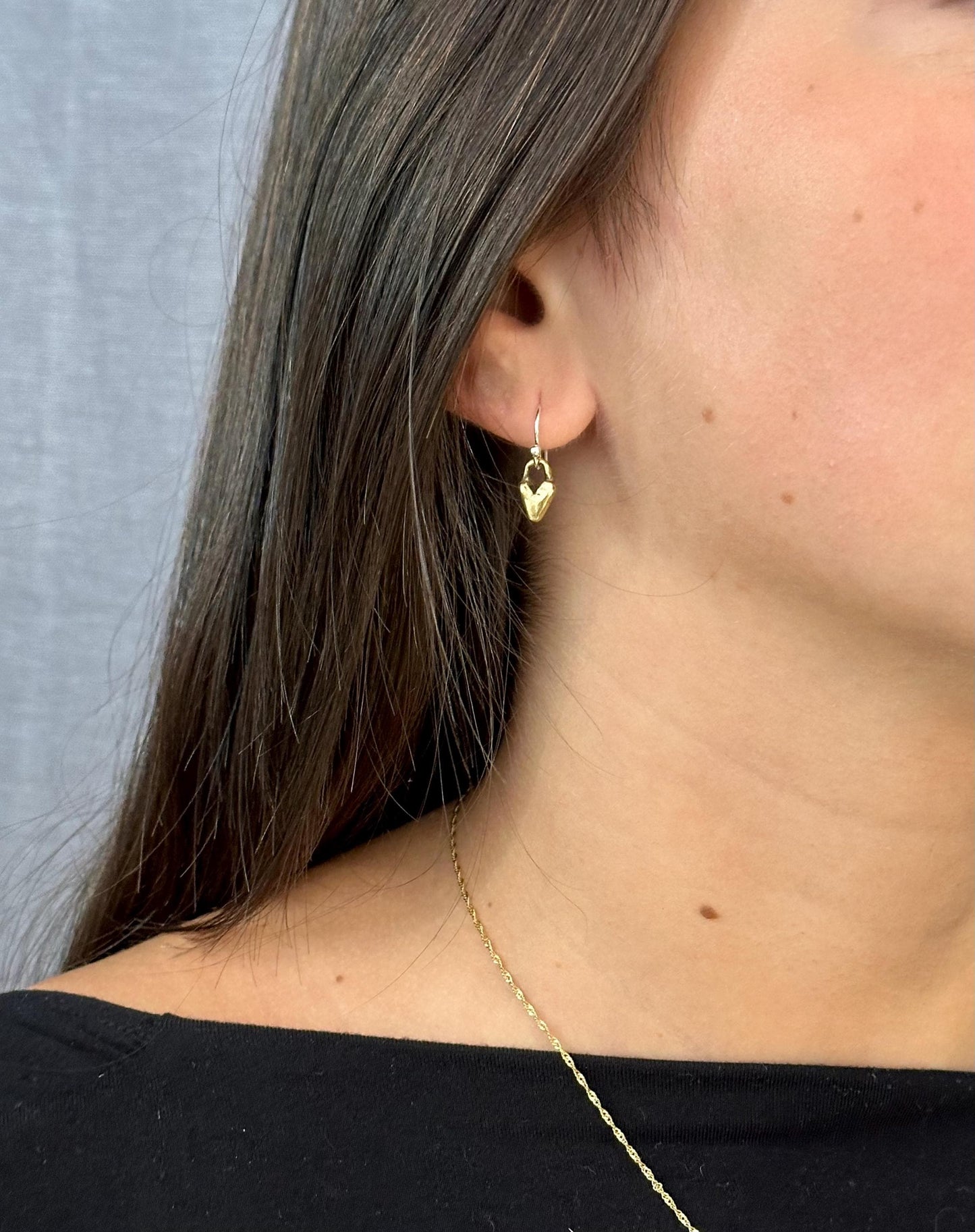 Gold Heart Earrings | Bronze Heart Earrings | Hammered Heart Earrings | Rustic Heart Earrings | Sweet Heart Earrings | Hammered Gold Hearts