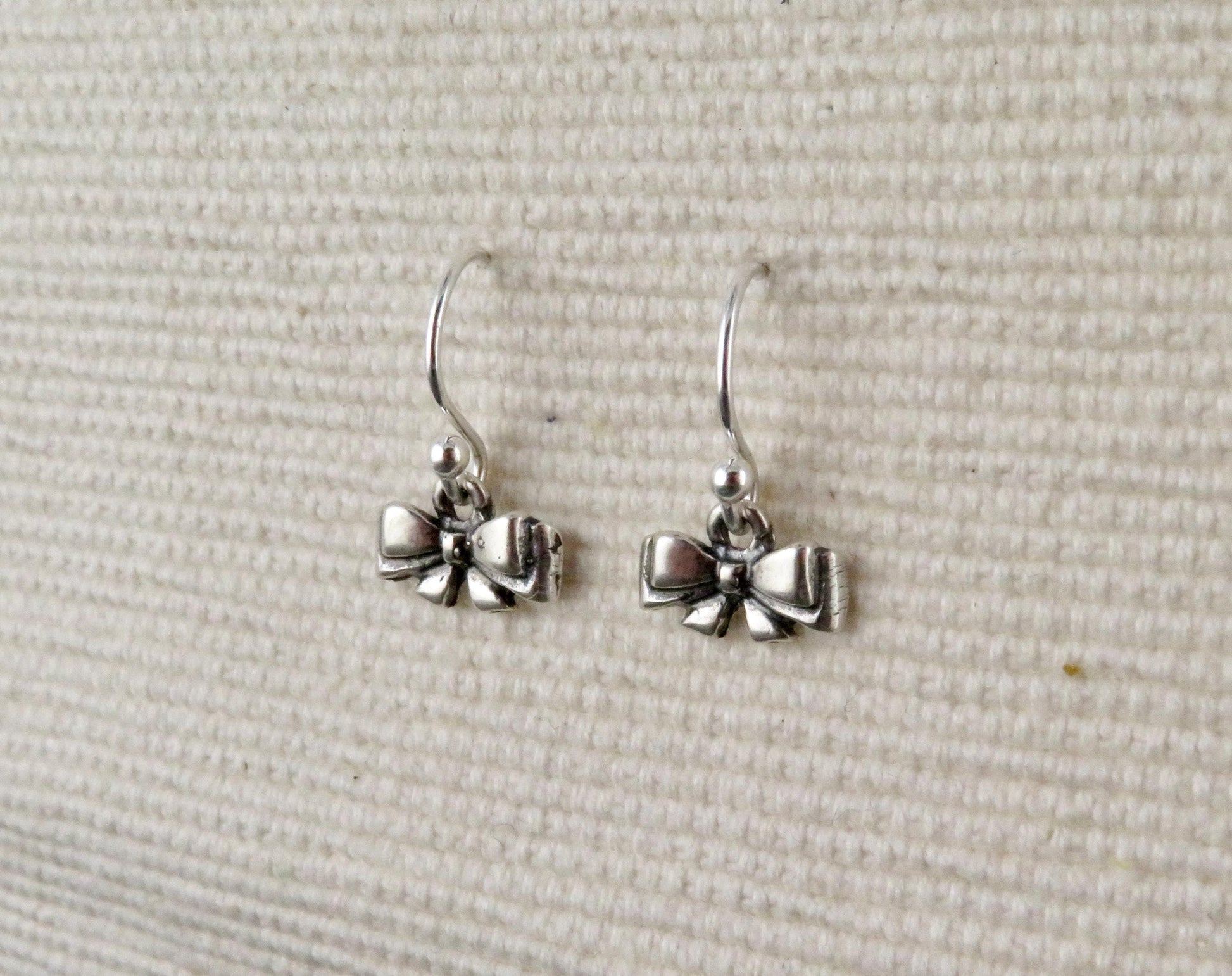 Small Silver Earrings | Silver Bow Earrings | Minimal Earrings | Simple Bow Earrings | Cute Earrings | Young Girl Earrings | Sterling Bows