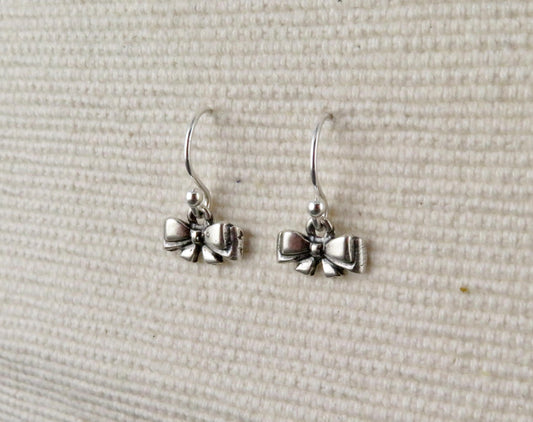 Small Silver Earrings | Silver Bow Earrings | Minimal Earrings | Simple Bow Earrings | Cute Earrings | Young Girl Earrings | Sterling Bows