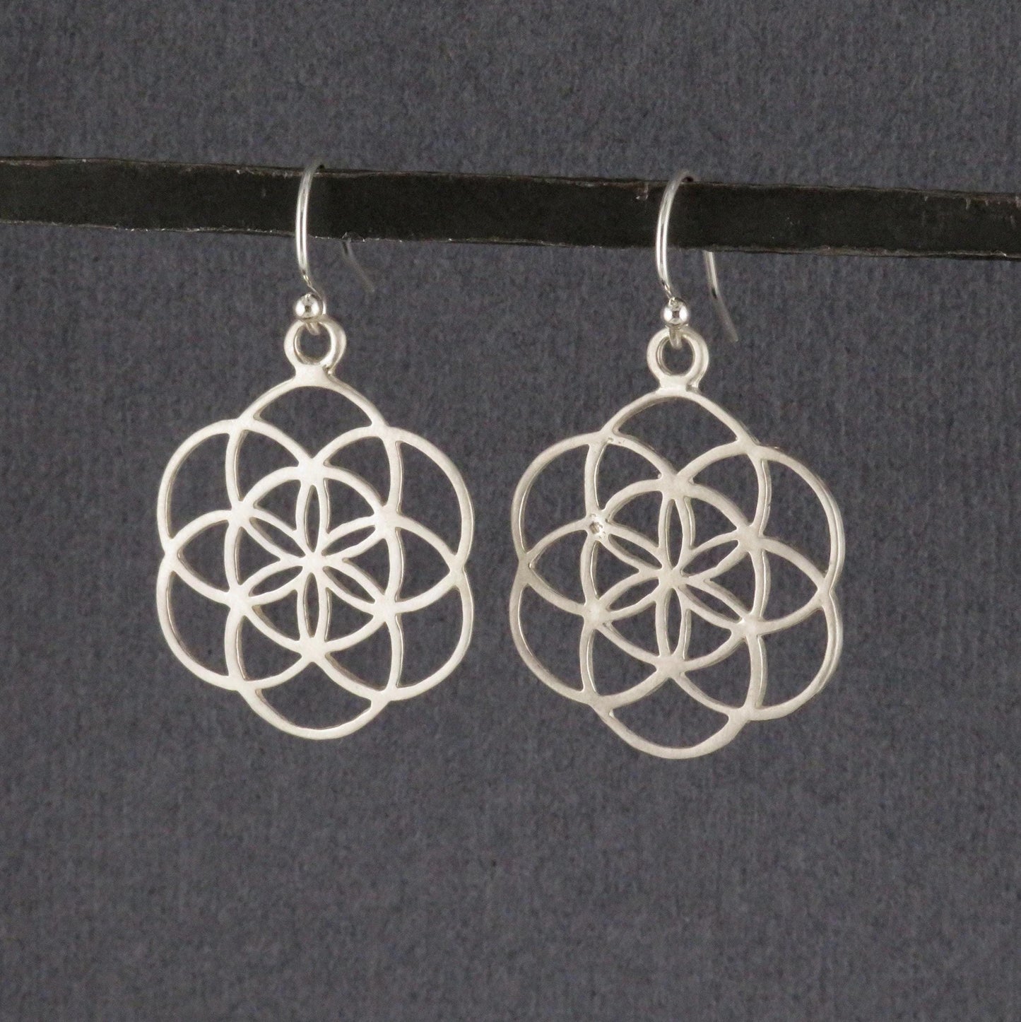 Silver Seed of Life Earrings | Sterling Geometric Earrings | Sterling Seed of Life Earrings | Silver Flower Earrings | Silver Geometric