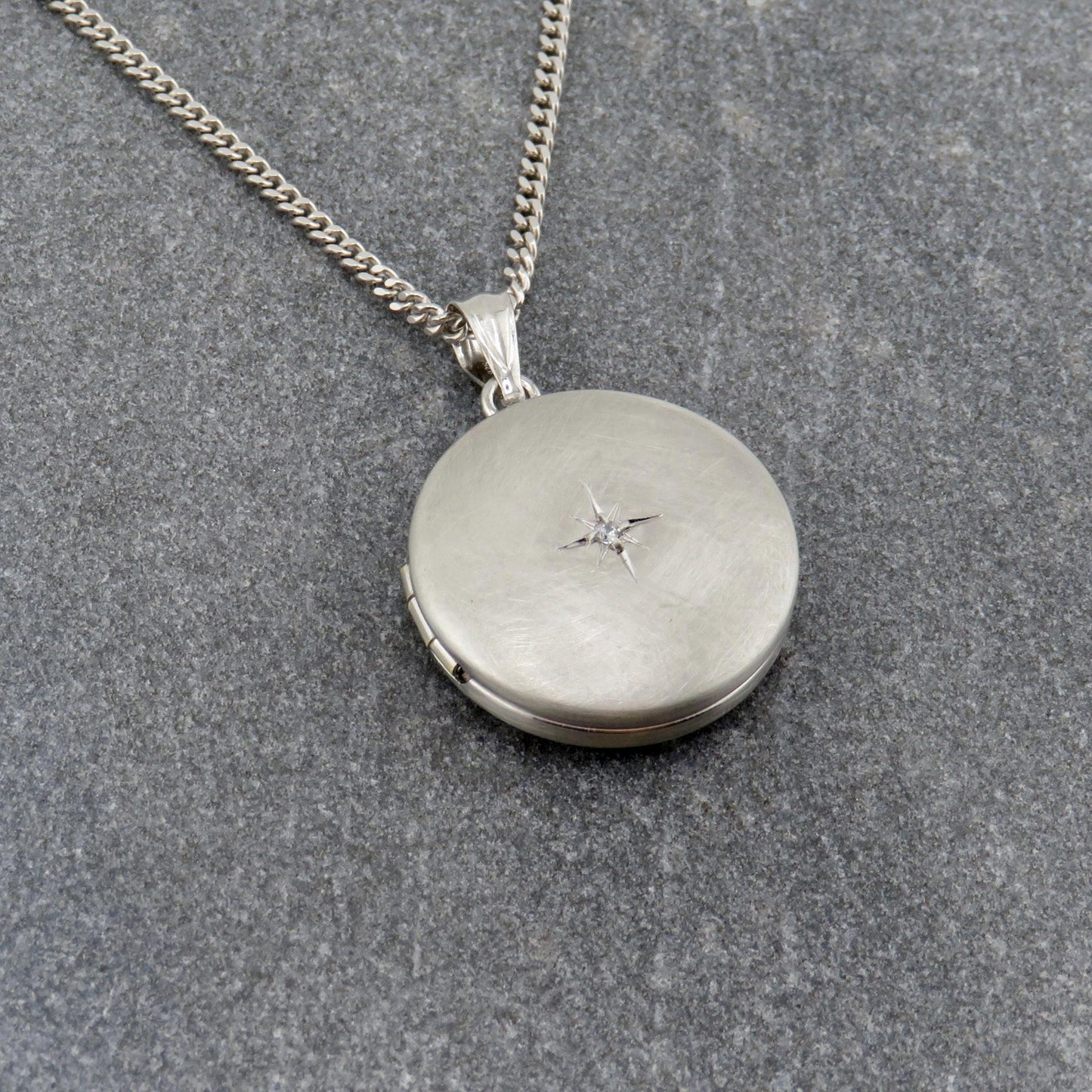 Silver Locket | Sterling Locket | Etched Silver Locket Pendant | Heart Mandala Locket | Silver Geometric Locket | North Star Silver Locket