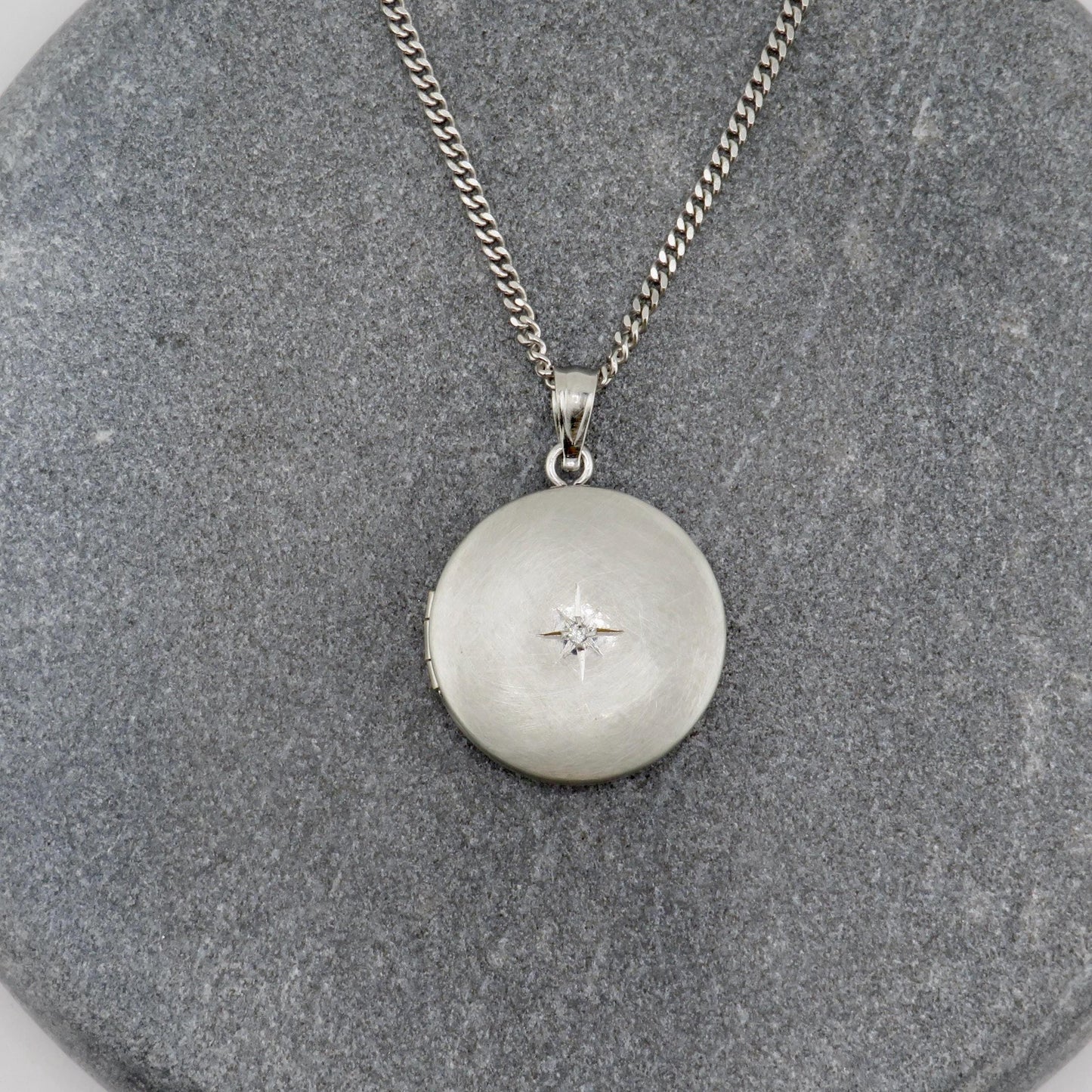 Silver Locket | Sterling Locket | Etched Silver Locket Pendant | Heart Mandala Locket | Silver Geometric Locket | North Star Silver Locket