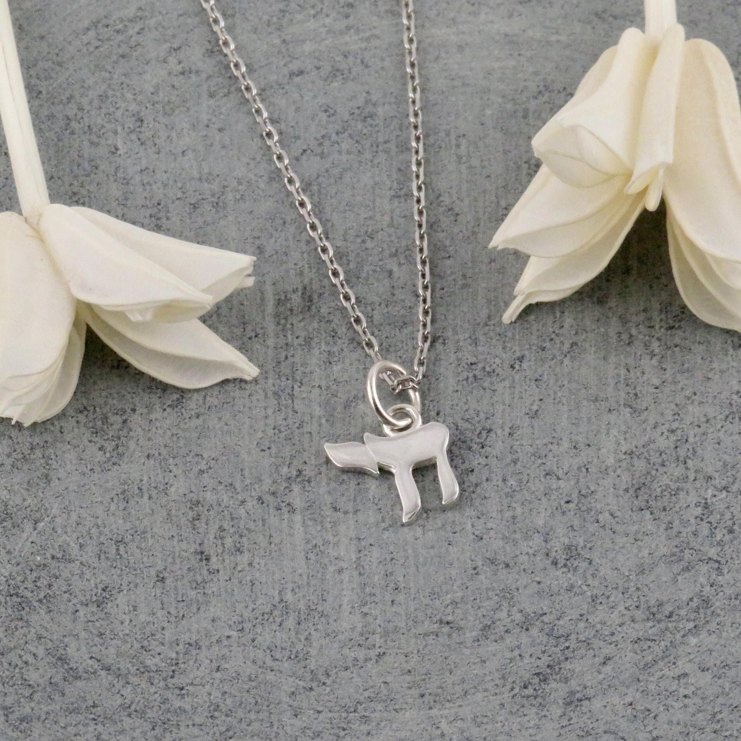 Jewish Life Necklace | Silver Chai Necklace | Sterling Hebrew Charm | Silver Chai Judaic Necklace | Judaica | Sterling Chai Charm Necklace