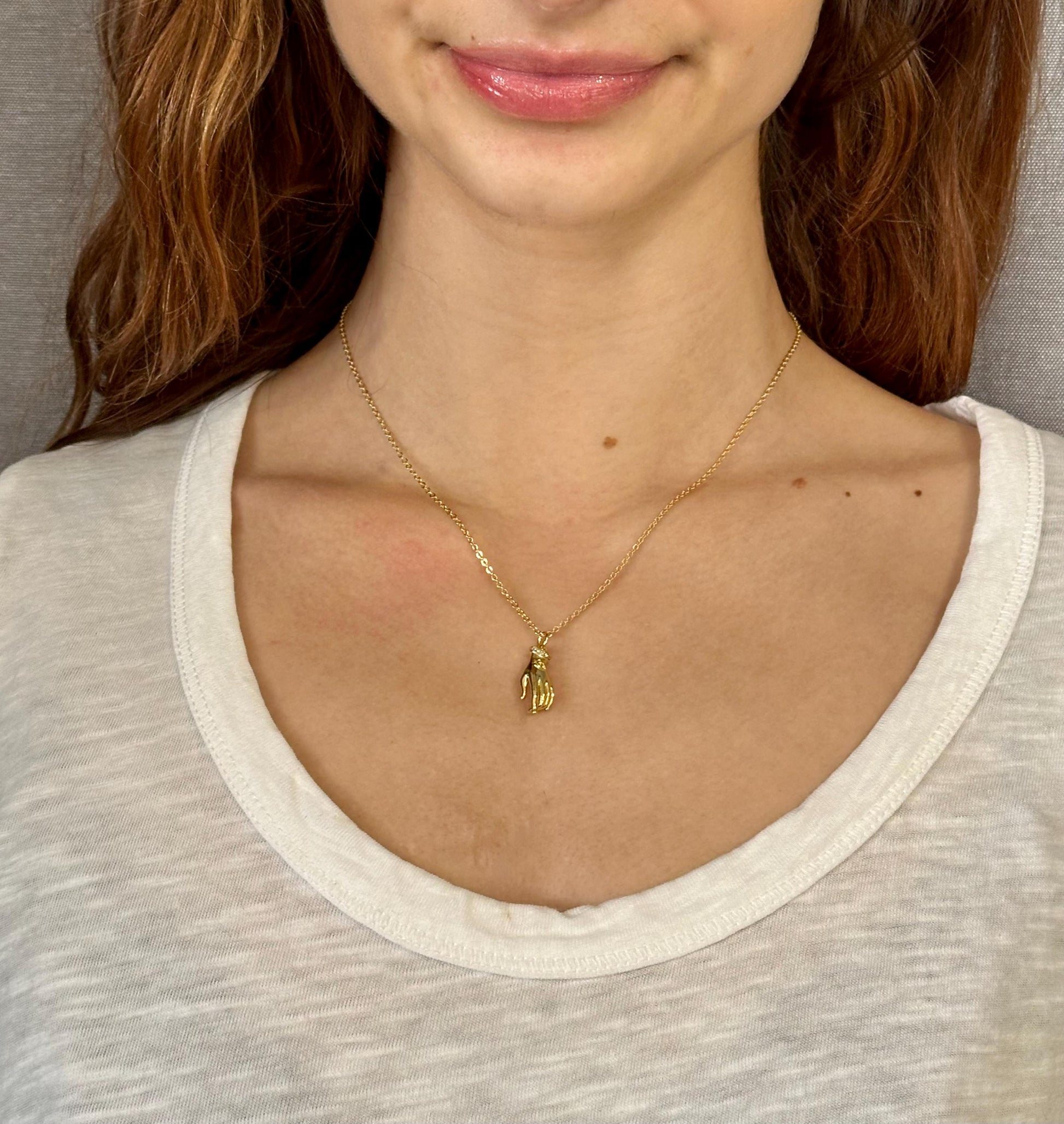 Gold Hand Necklace | Gold filled CZ Hand Necklace | Hand Eye Necklace | Gold Sparkly Hand Pendant | Minimal Hand of God Necklace