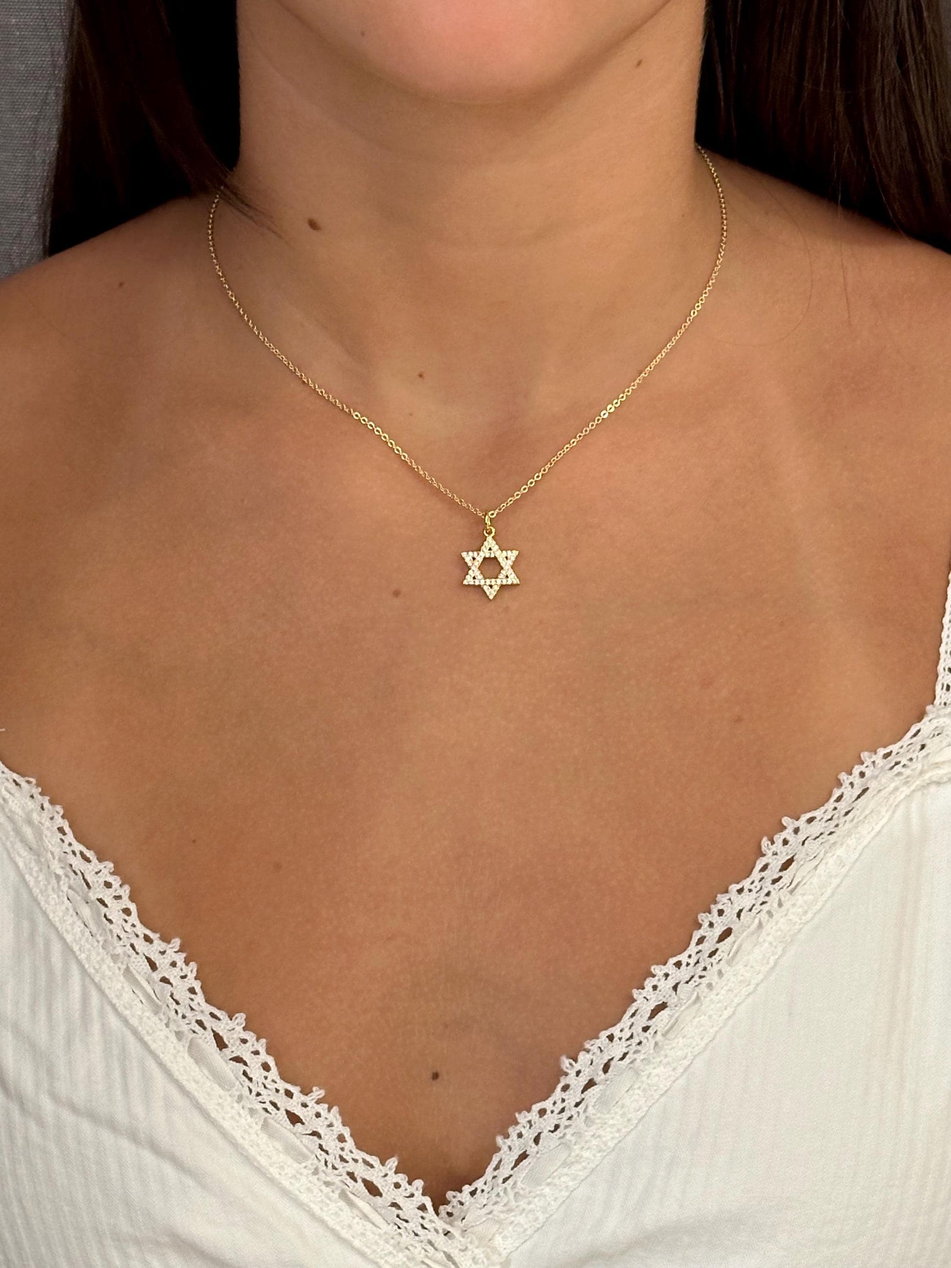 Small Gold Jewish Star Necklace | Star of David Necklace | Gold Filled Magen David | Judaic Necklace | Gold Filled Jewish Star Necklace