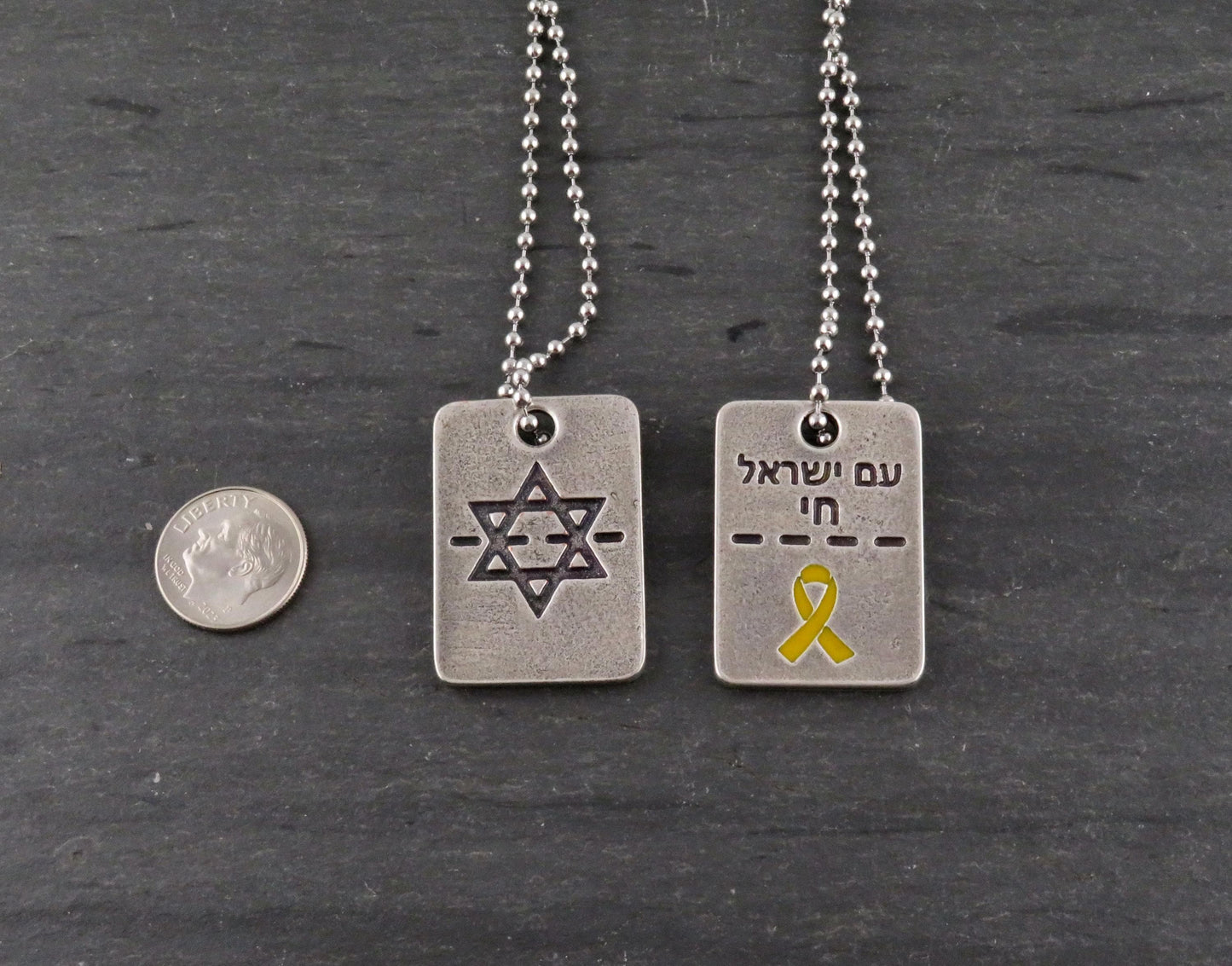 Support Israel Dog Tag | Am Yisrael Chai Dog Tag | Long Live Israel Necklace | Bring Them Home | Israel Dog Tag Pendant |Love Israel Pendant