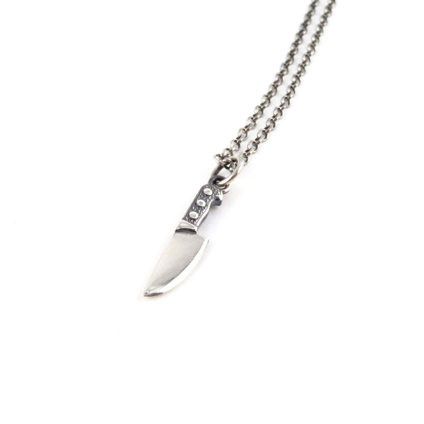Silver Knife Necklace | Mini Knife Charm Necklace | Small Knife Pendant | Sterling Chef Knife Necklace | Chef Gift | Gift for Cook