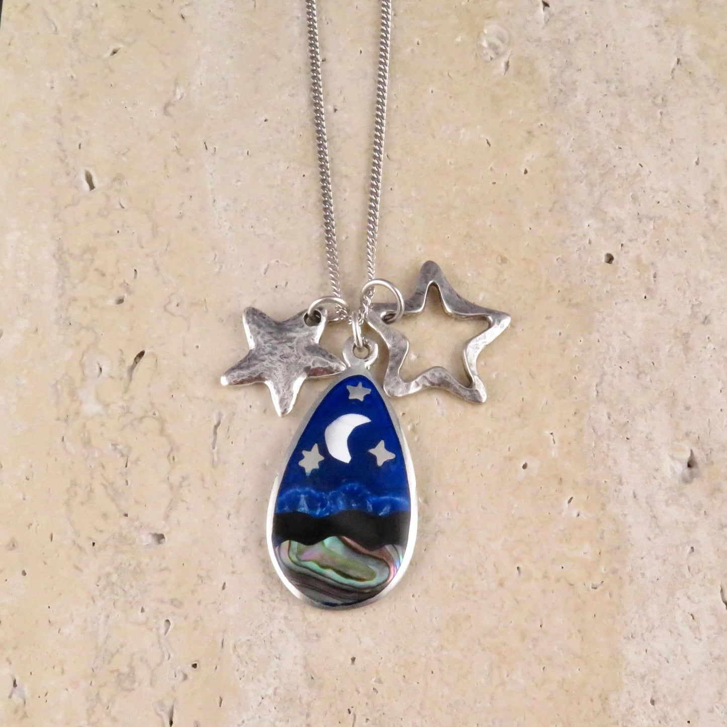 Abalone Night Sky & Stars Necklace