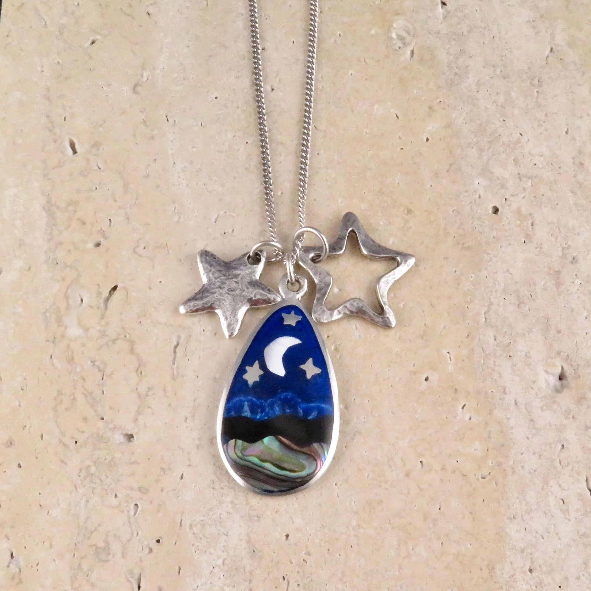 Abalone Night Sky & Stars Necklace