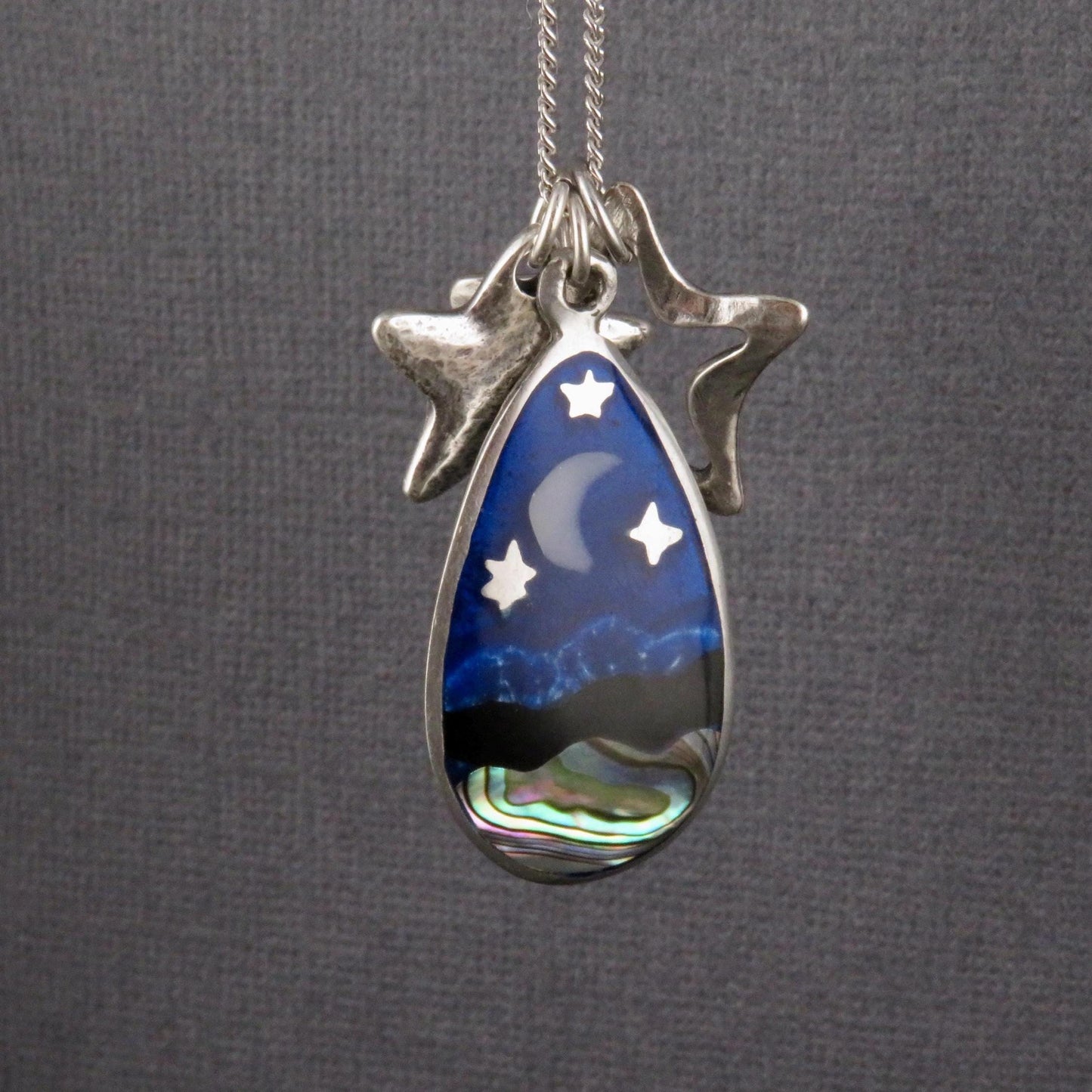 Abalone Night Sky & Stars Necklace