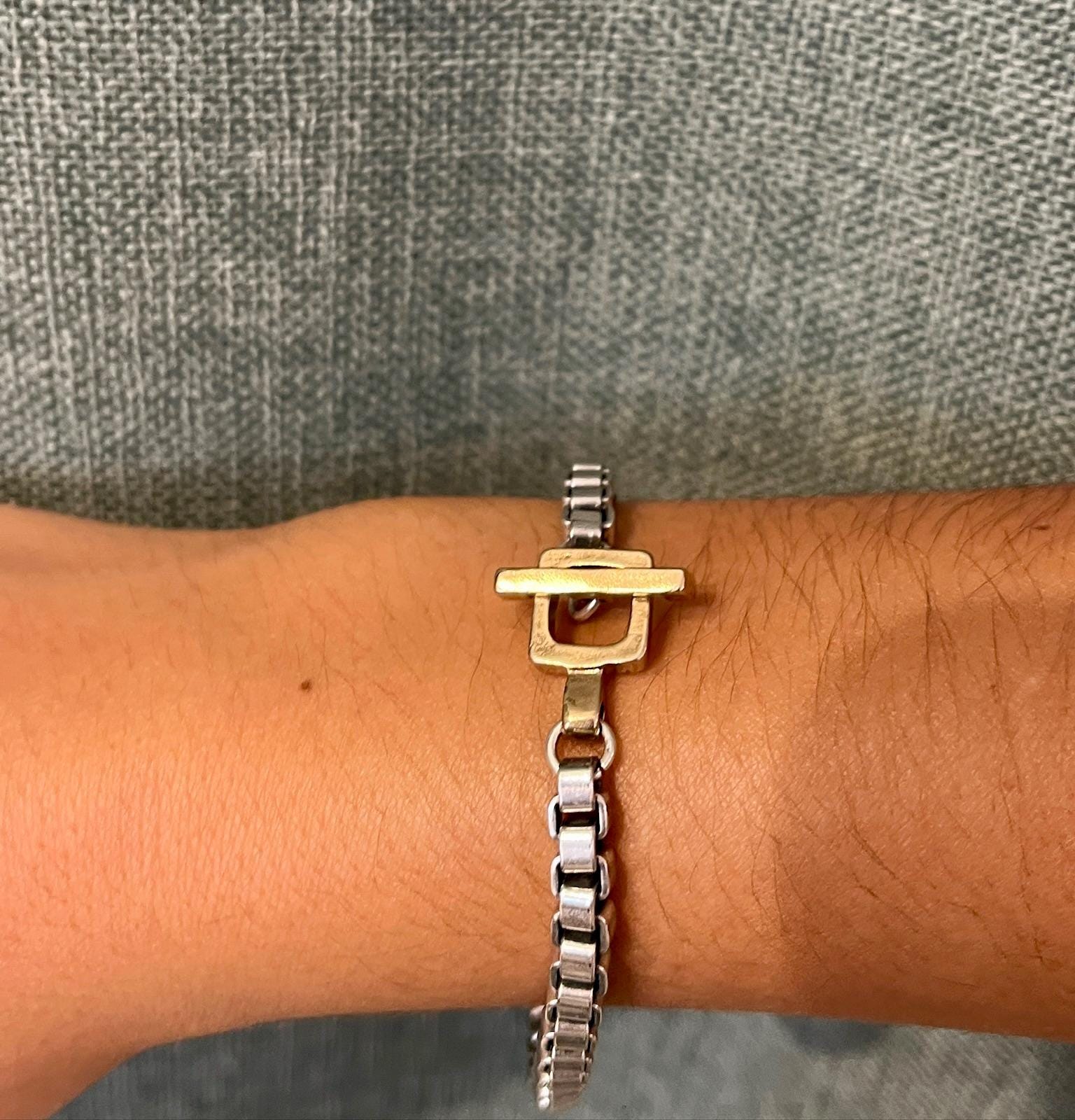 Box Chain Bracelet with Square Toggle