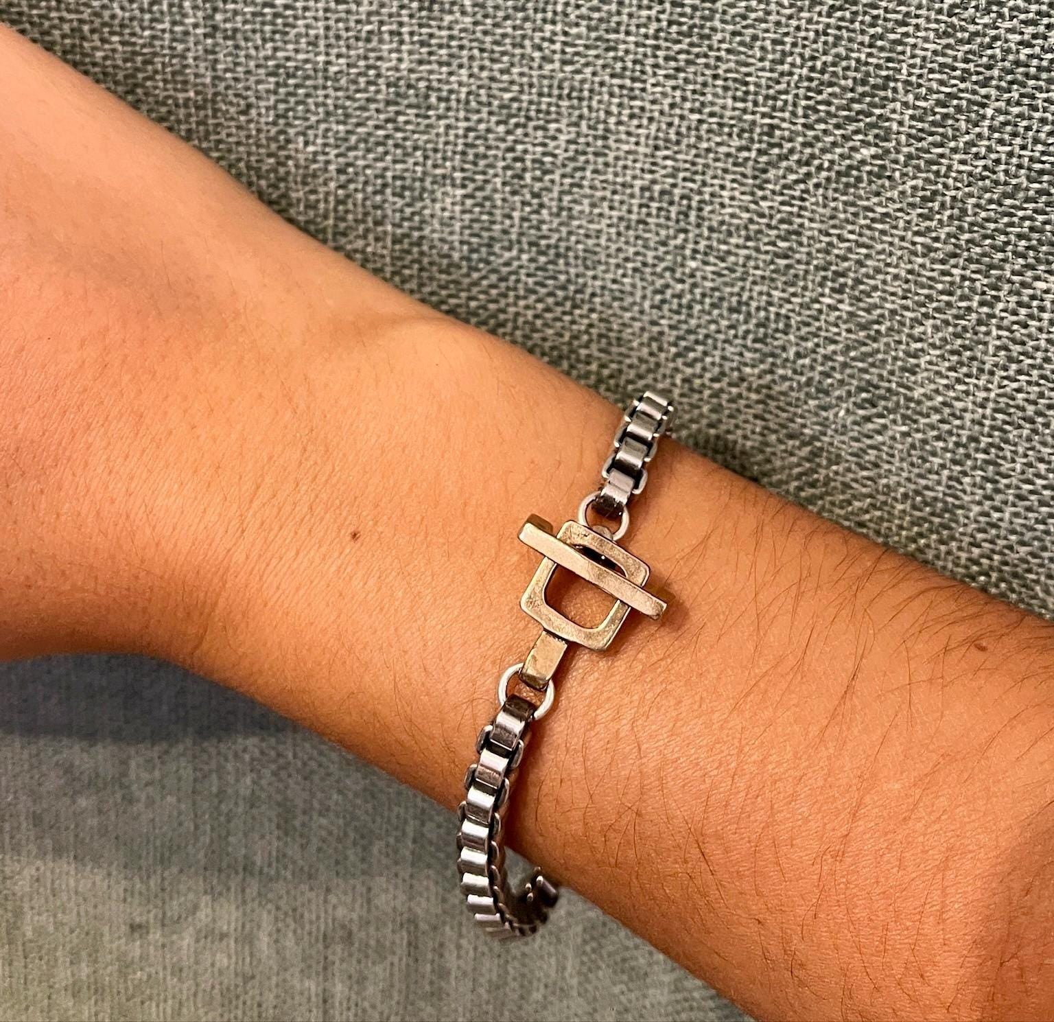 Box Chain Bracelet with Square Toggle