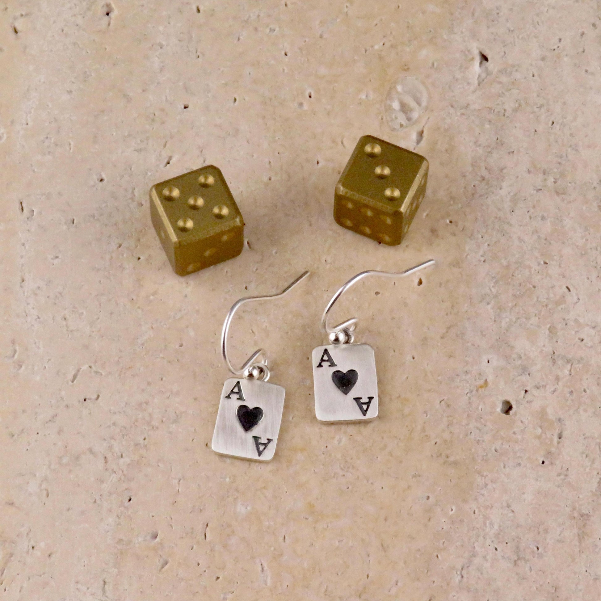 Ace of Hearts Earrings | Sterling Ace Card Earrings | Silver Ace of Hearts Earrings | Lucky Ace Earrings | Sterling Ace of Hearts Earrings