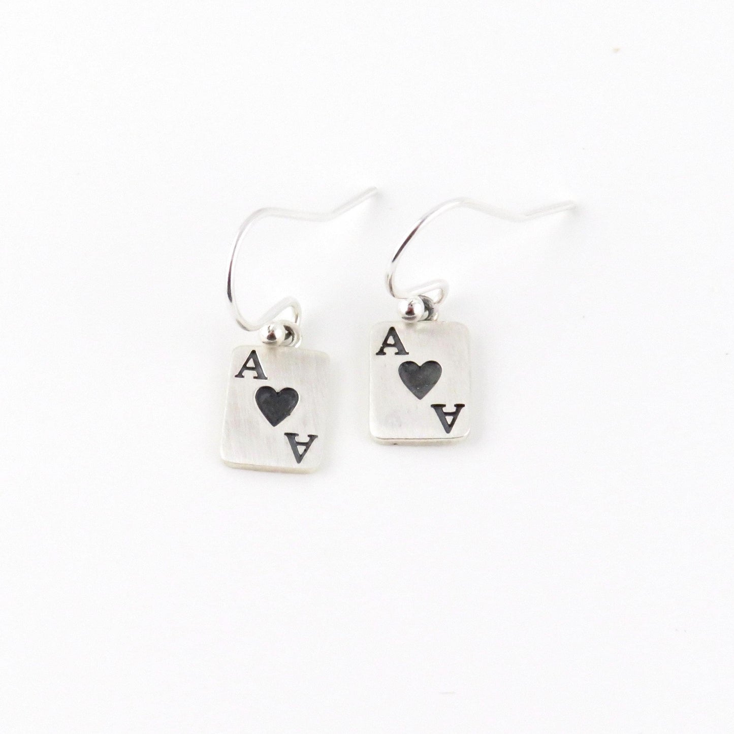 Ace of Hearts Earrings | Sterling Ace Card Earrings | Silver Ace of Hearts Earrings | Lucky Ace Earrings | Sterling Ace of Hearts Earrings