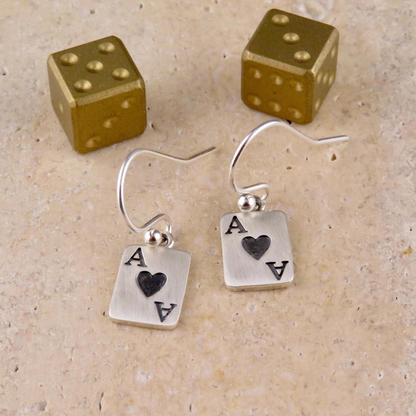 Ace of Hearts Earrings | Sterling Ace Card Earrings | Silver Ace of Hearts Earrings | Lucky Ace Earrings | Sterling Ace of Hearts Earrings