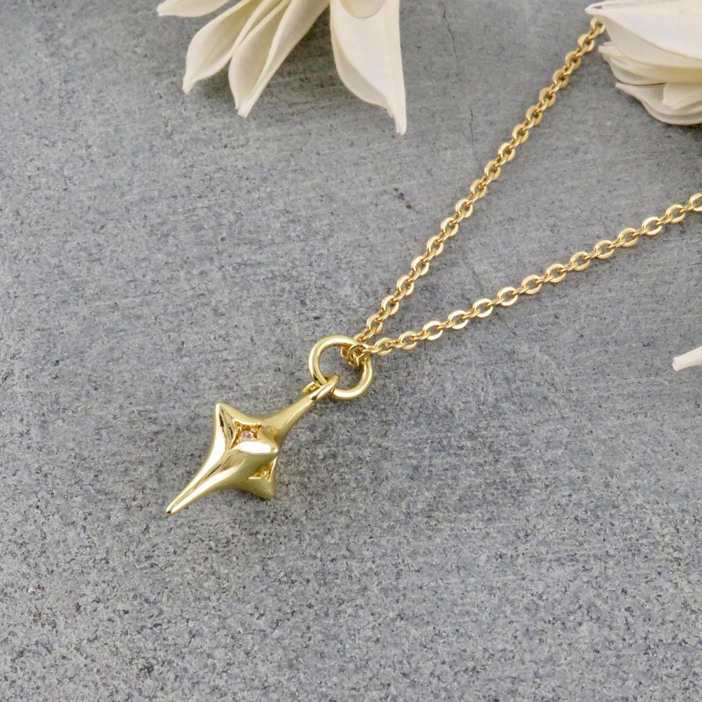 Gold Star Earrings | Gold CZ Star Earrings | North Star Earrings | Sparkly Star Earrings | Gold Star Guidance Earrings | Starburst Earrings