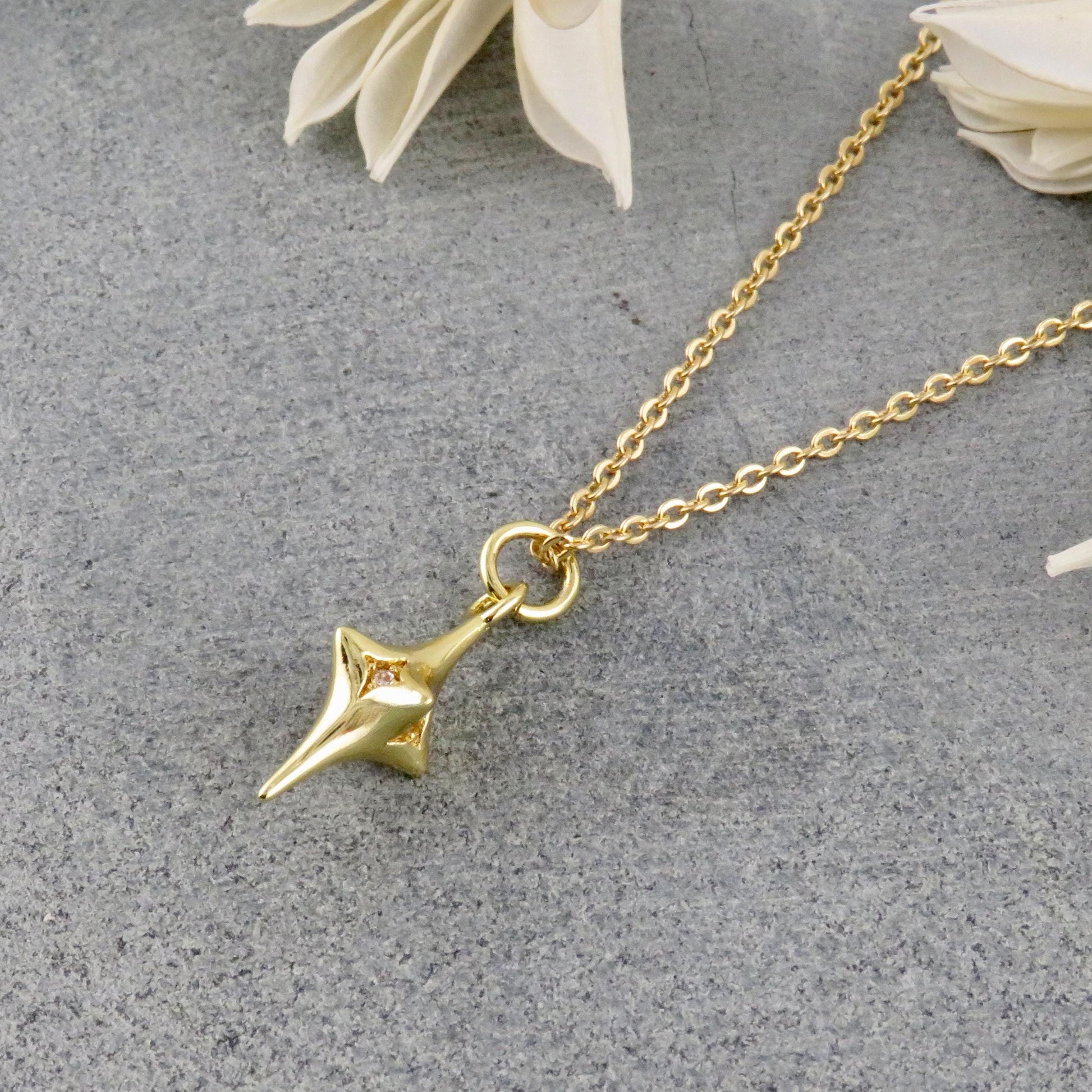 Gold Star Earrings | Gold CZ Star Earrings | North Star Earrings | Sparkly Star Earrings | Gold Star Guidance Earrings | Starburst Earrings