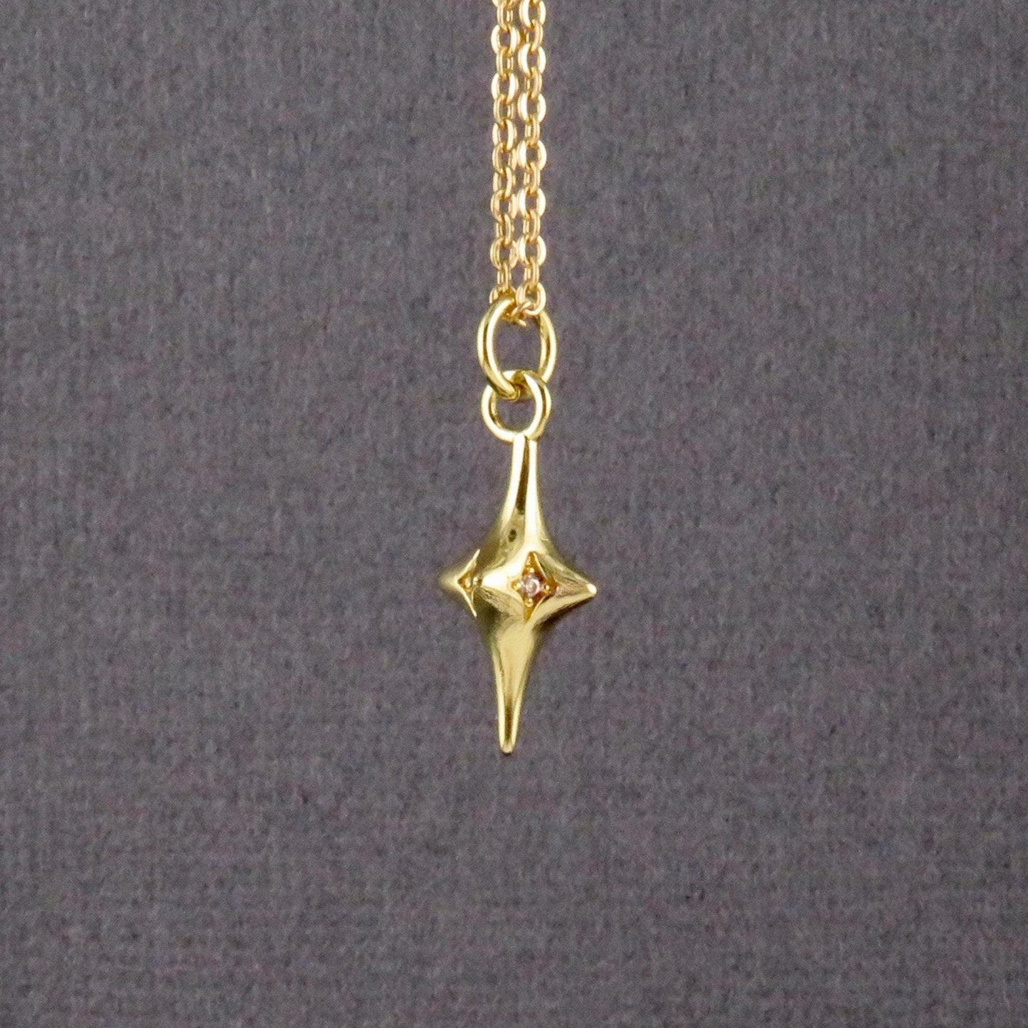 Gold North Star Necklace | Gold Star Necklace | North Star Pendant | Sparkly Star Necklace | Gold Star Guidance Necklace | Starburst Earring