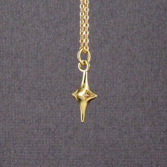 Gold North Star Necklace | Gold Star Necklace | North Star Pendant | Sparkly Star Necklace | Gold Star Guidance Necklace | Starburst Earring