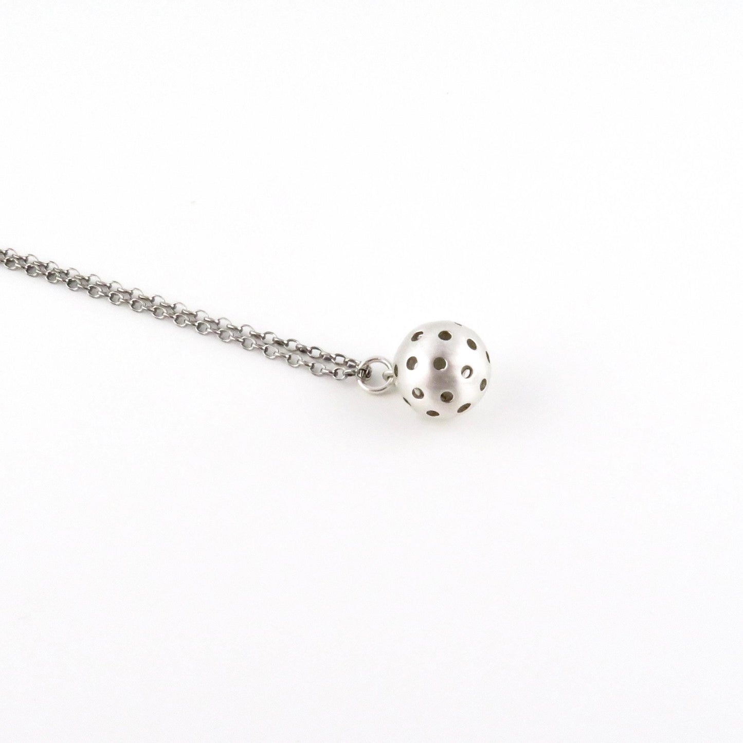 Pickleball Necklace | Sterling Pickleball Pendant | Silver Pickleball Charm Necklace | Pickle Ball Racquet Pendant | Pickleball Lover Gift