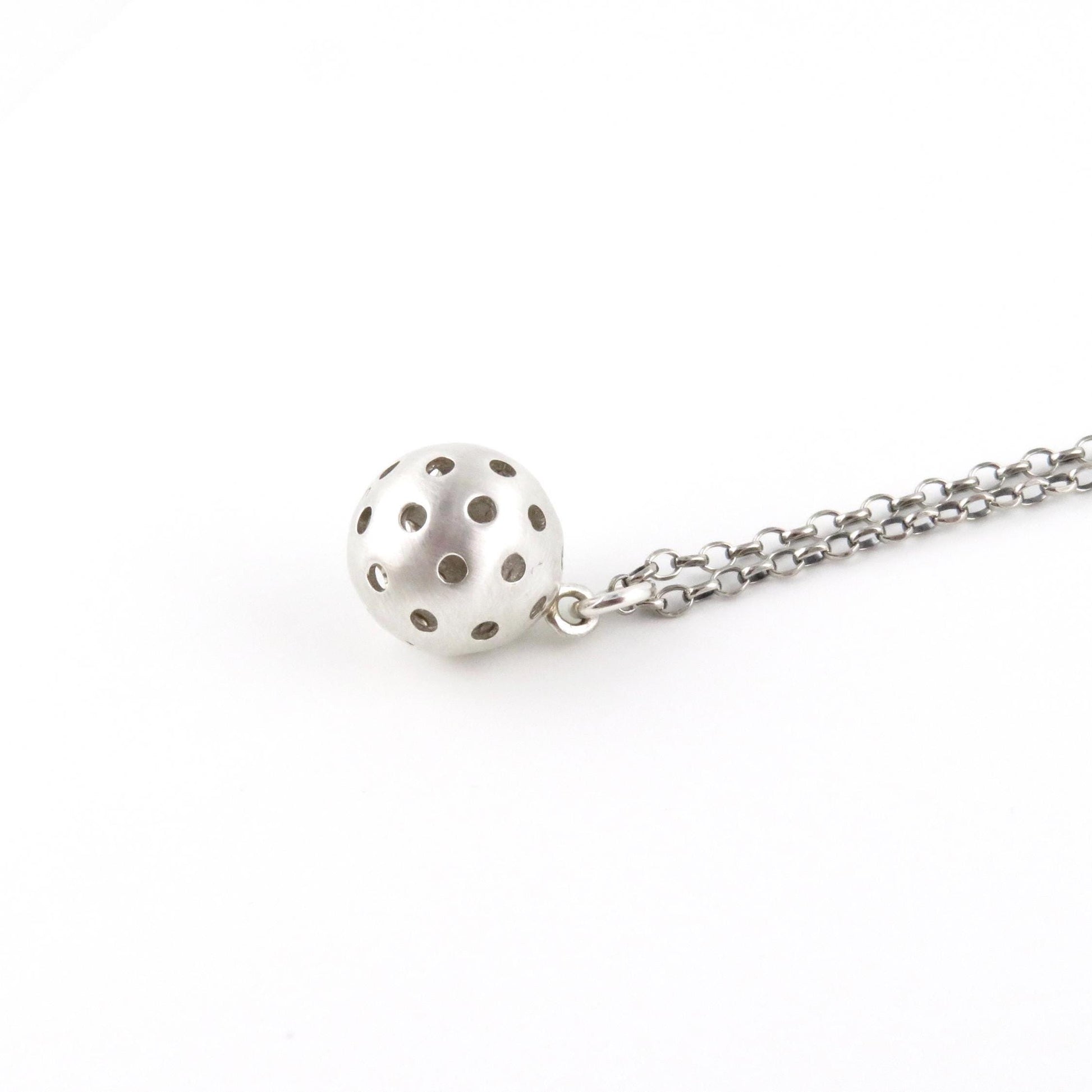 Pickleball Necklace | Sterling Pickleball Pendant | Silver Pickleball Charm Necklace | Pickle Ball Racquet Pendant | Pickleball Lover Gift