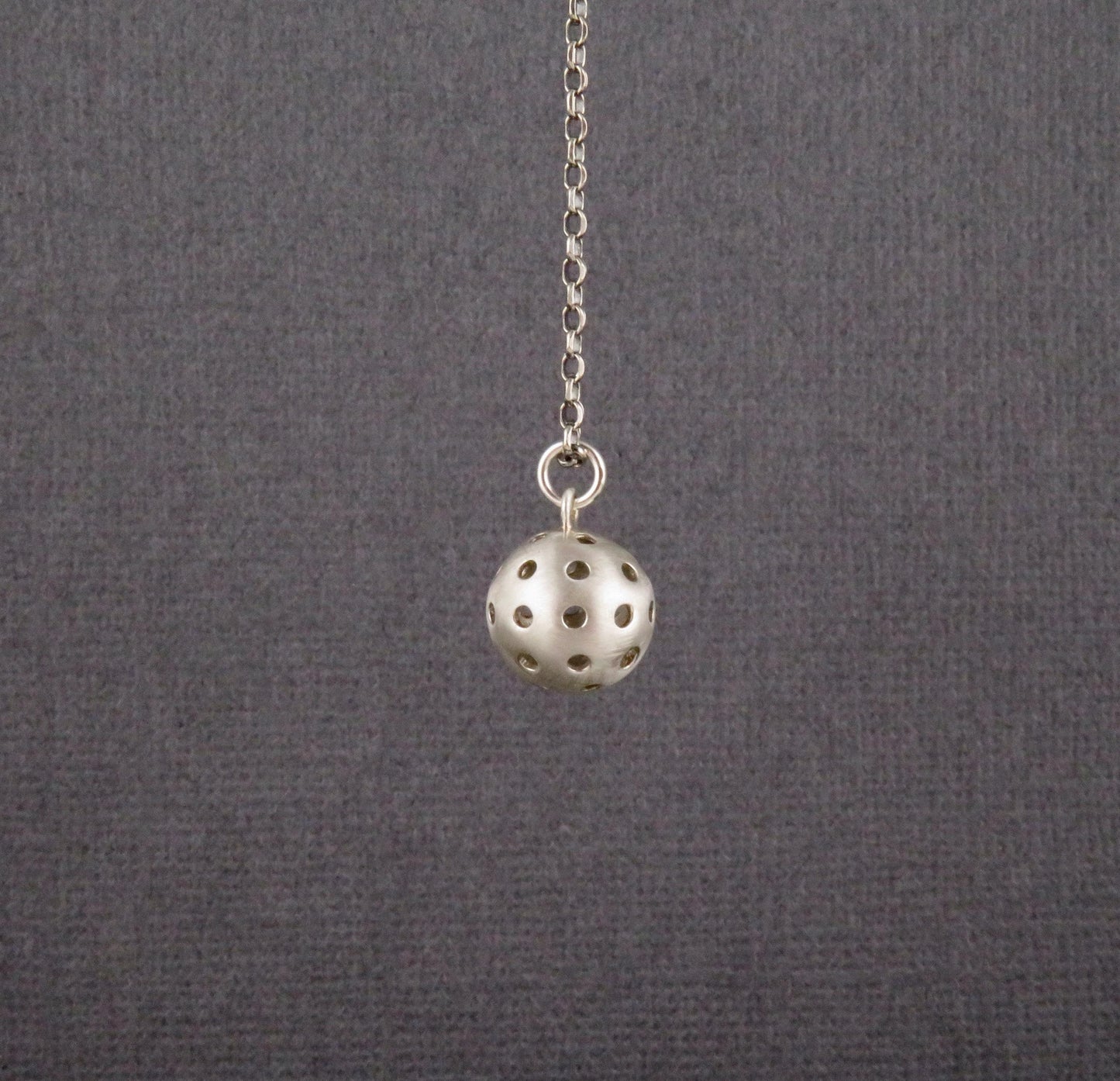 Pickleball Necklace | Sterling Pickleball Pendant | Silver Pickleball Charm Necklace | Pickle Ball Racquet Pendant | Pickleball Lover Gift