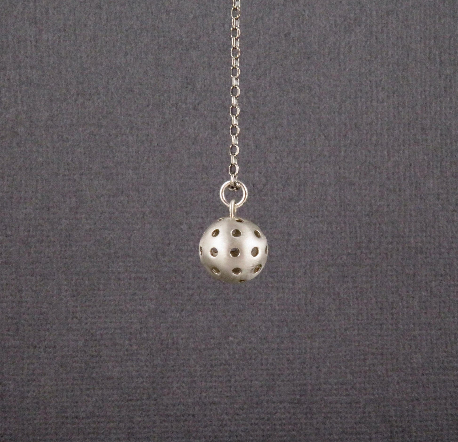 Pickleball Necklace | Sterling Pickleball Pendant | Silver Pickleball Charm Necklace | Pickle Ball Racquet Pendant | Pickleball Lover Gift