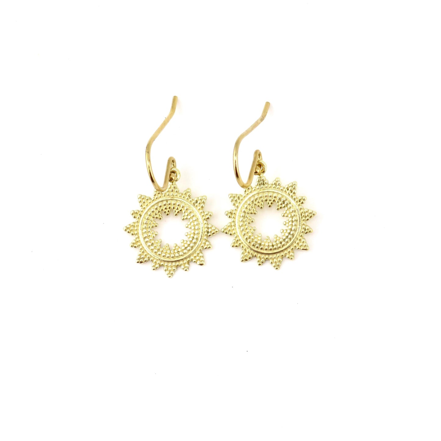 Gold Mandala Earrings | Gold Geometric Earrings | Geometric Gold Earrings | Gold Starburst Earrings | Open Mandala Earrings | Gold SunBursts
