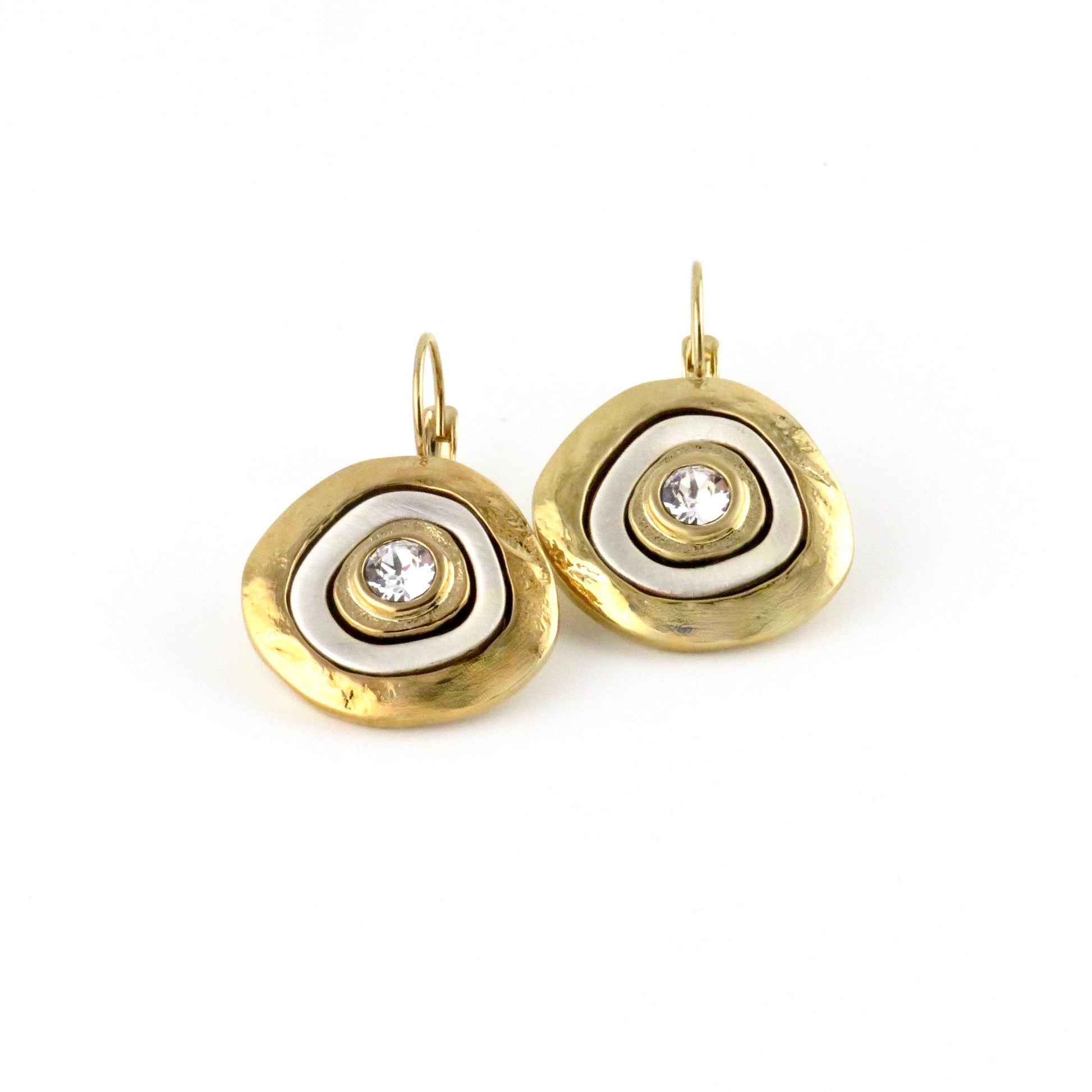 Two Tone Earrings | Gold Silver Earrings | Mixed Metal Earrings | Two Toned Sparkle Earrings | Two Tone Hoops | Unique Gold Hoop Earrings